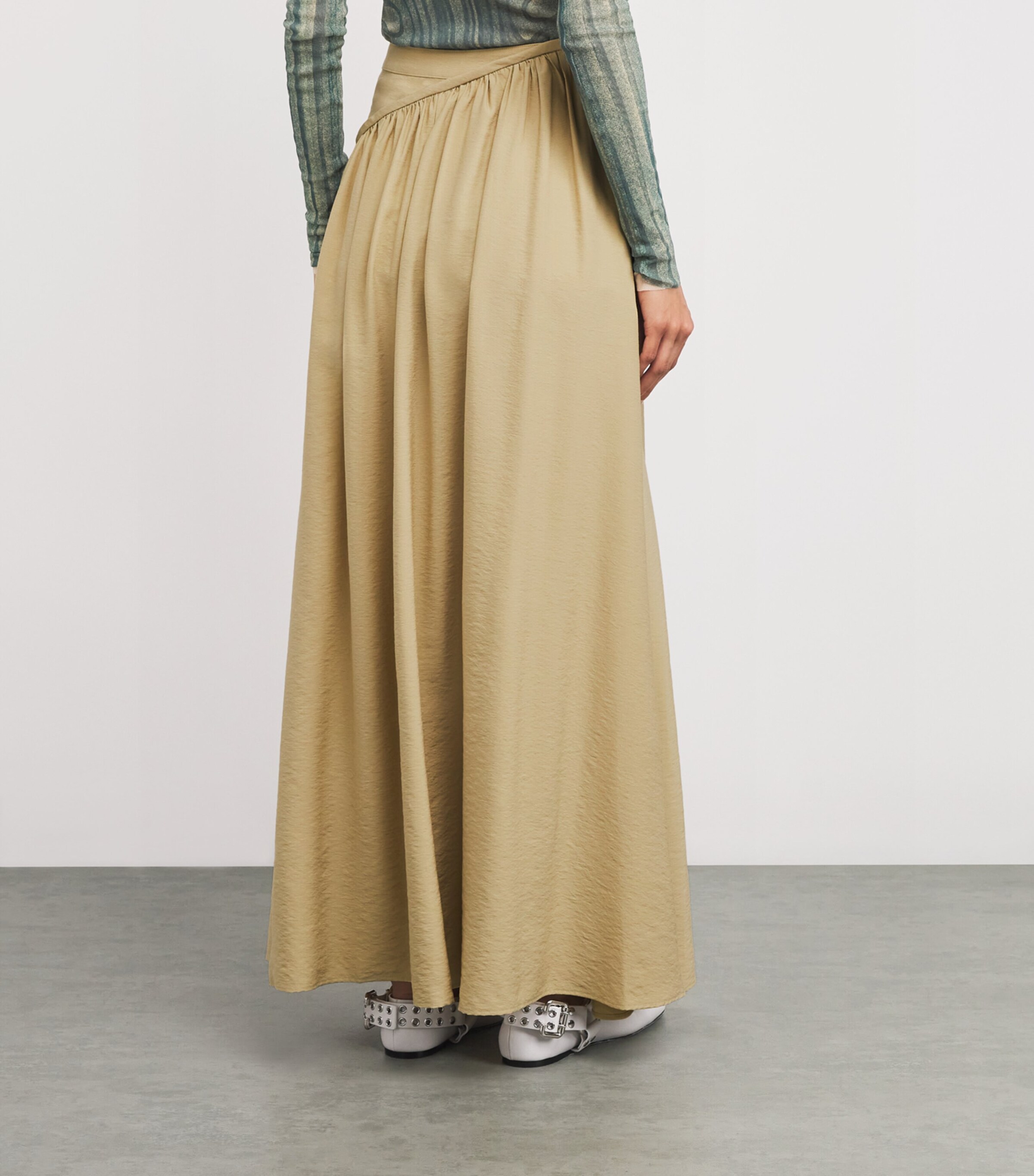Rabanne Womens Asymmetric Maxi Skirt Ochre Image 4