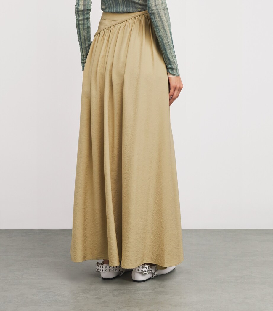 Rabanne Womens Asymmetric Maxi Skirt Ochre Image 4