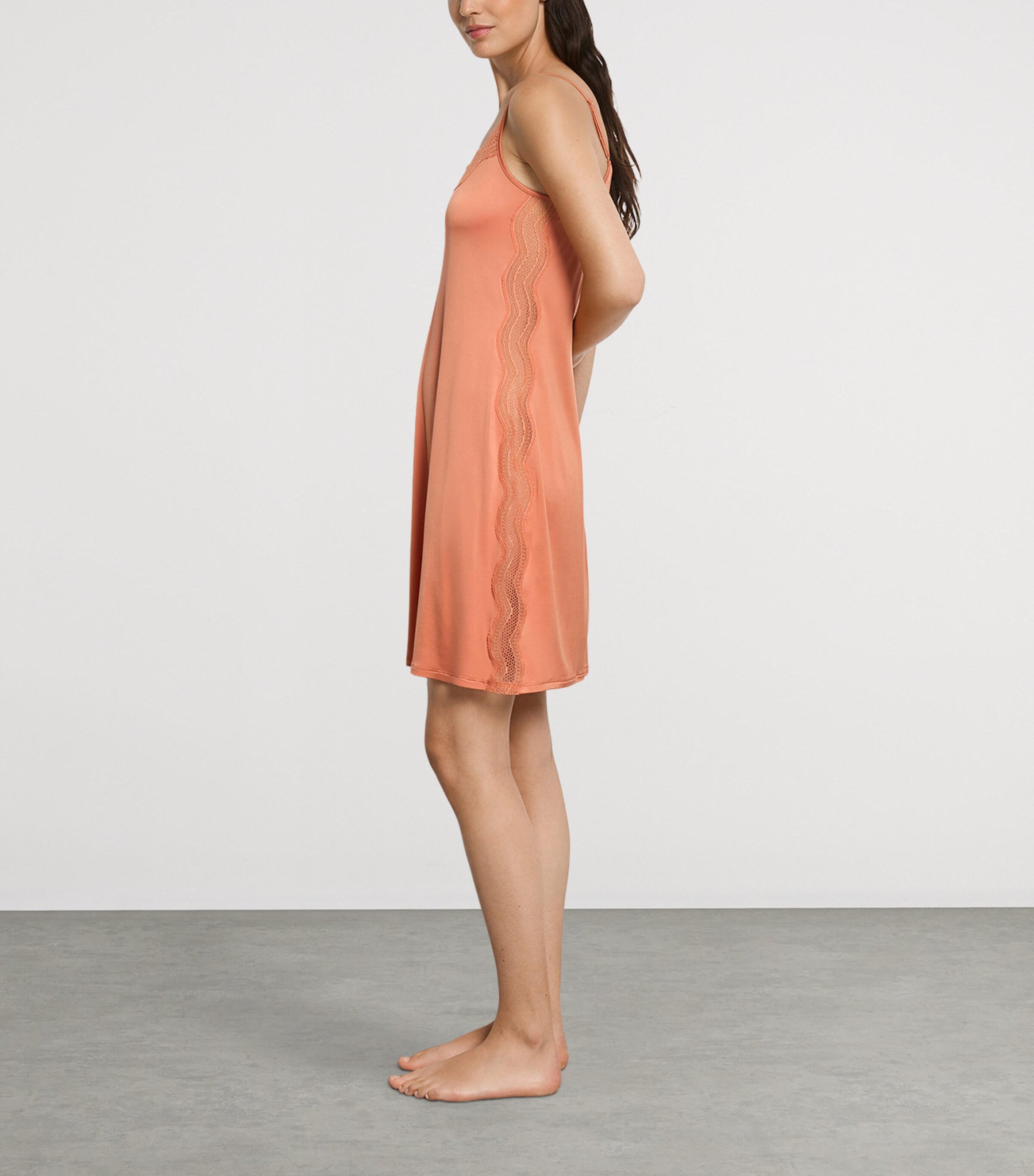 Hanro Womens Cira Nightdress Light Carnelian Image 4