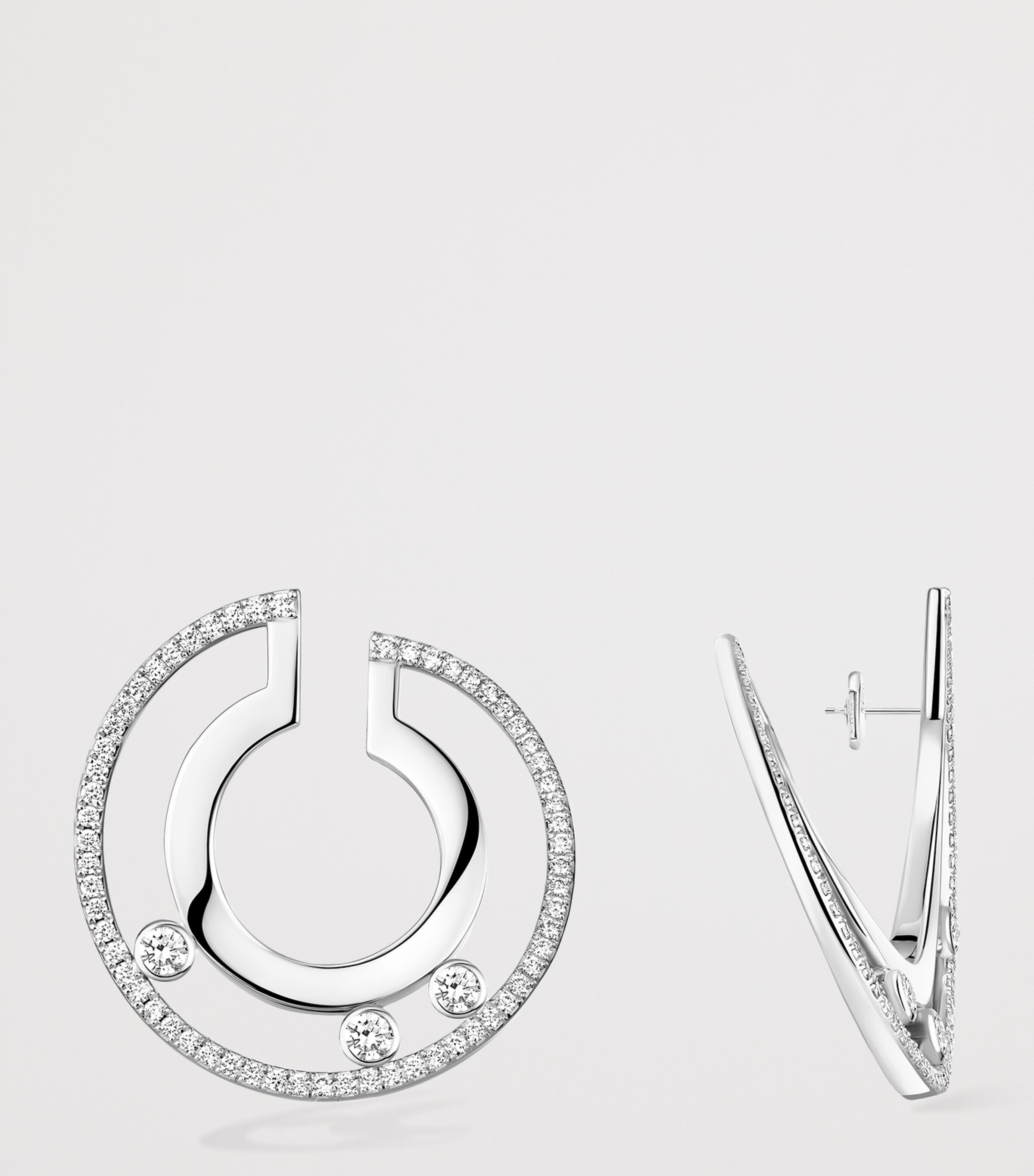 Messika Move Romane White Gold and White Diamond Hoop Earrings (0.79ct) White Gold Image 3