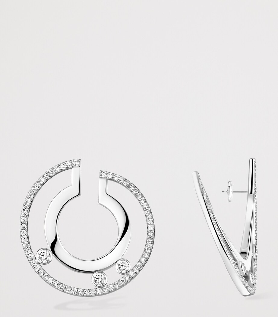 Messika Move Romane White Gold and White Diamond Hoop Earrings (0.79ct) White Gold Image 3