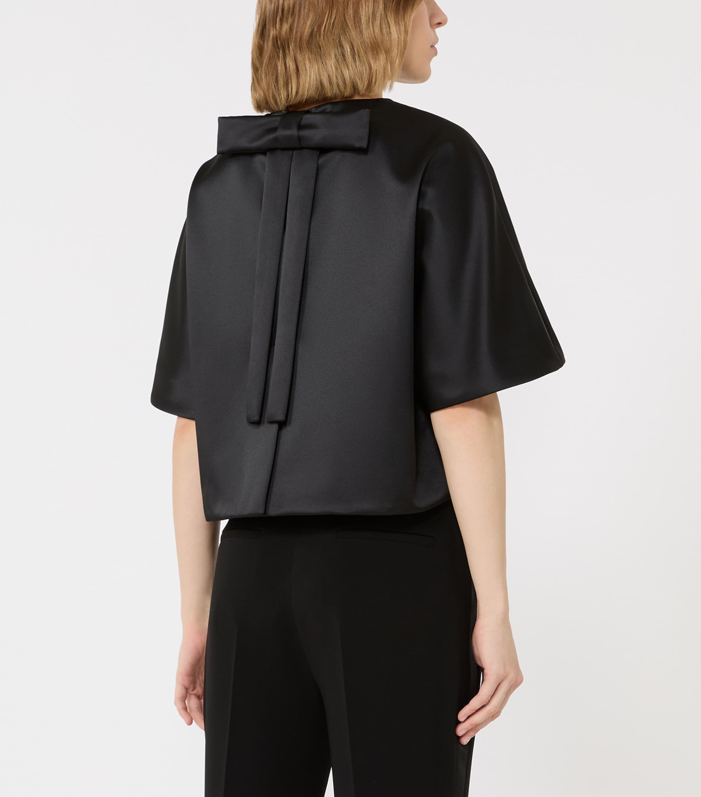 Max Mara Womens Satin Cape-Style Top Black Image 3