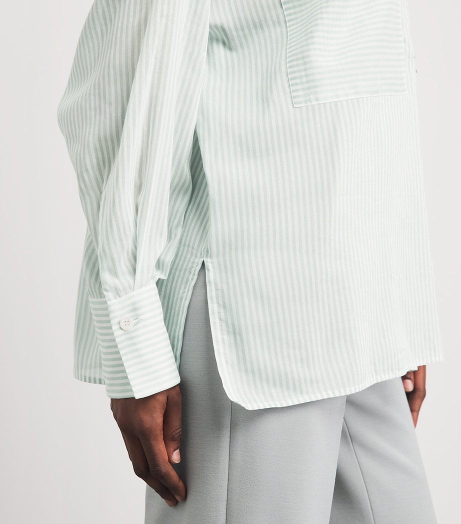 Eleventy Womens Cotton-Silk Stripe Shirt Giada Image 3