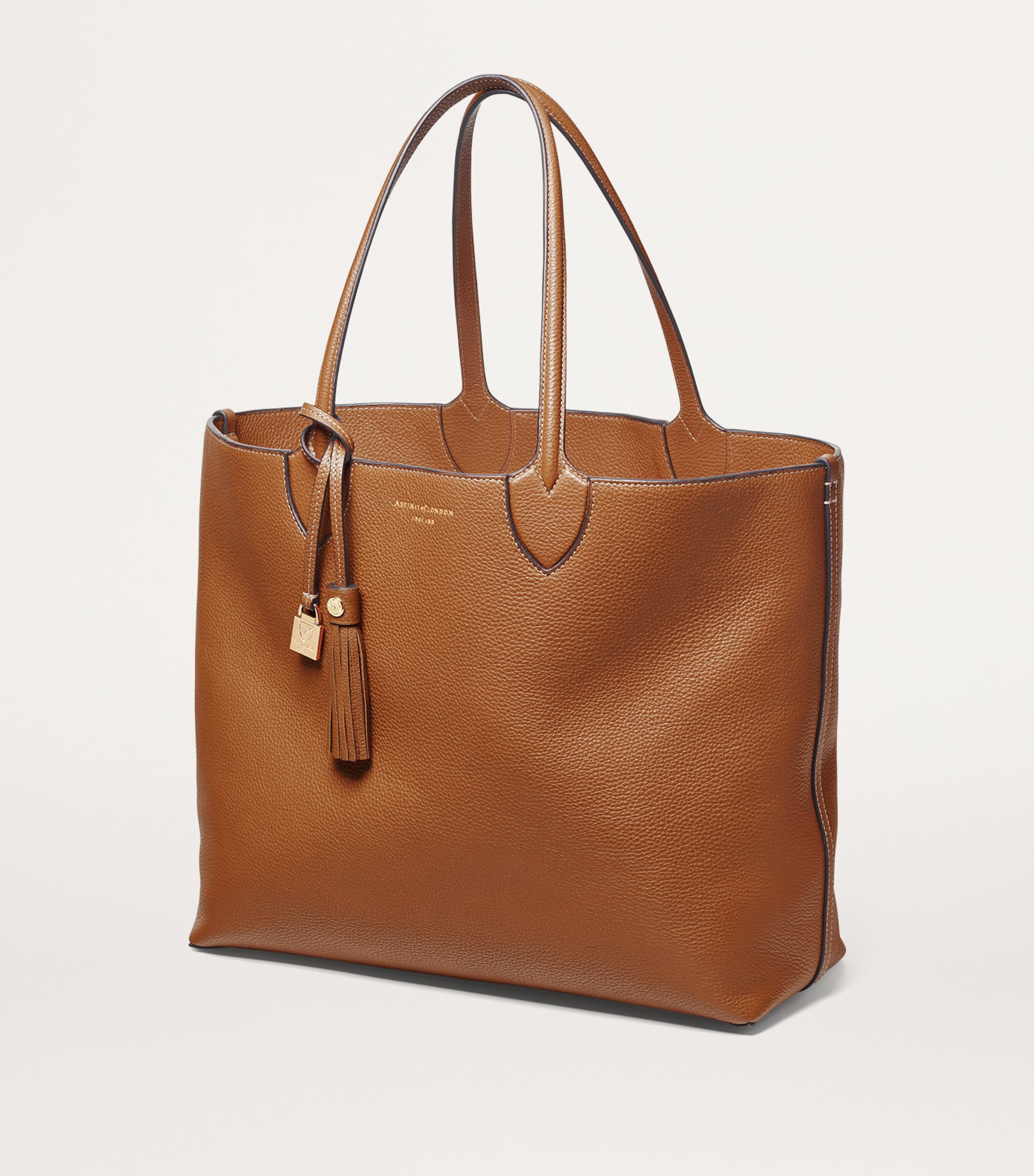 Leather Hudson Tote Bag TAN Image 4