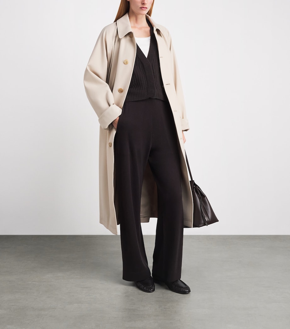 Le Kasha Womens Organic Cashmere Cropped Cardigan Prune Image 2