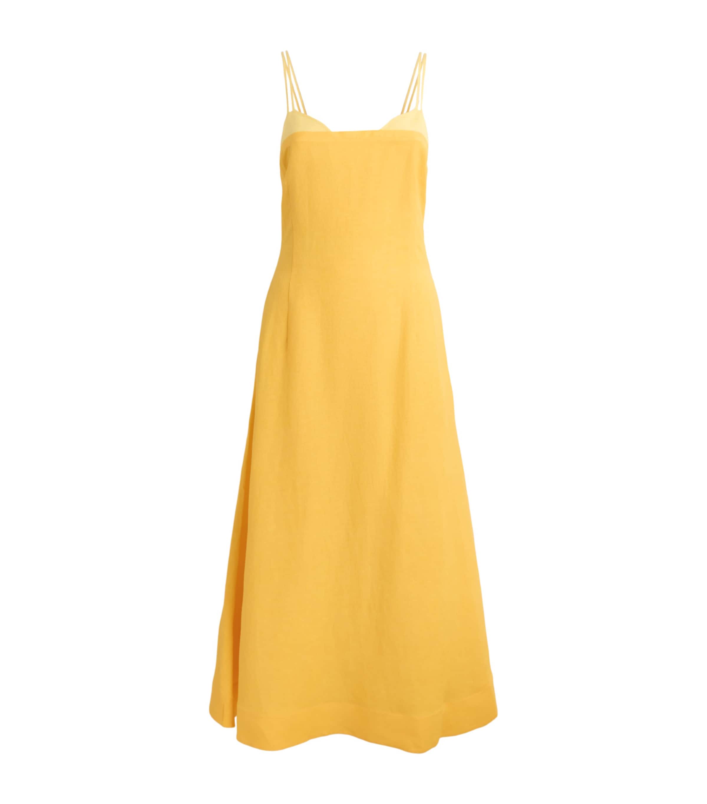 Simkhai Linen-blend Corabeth Midi Dress In Orange