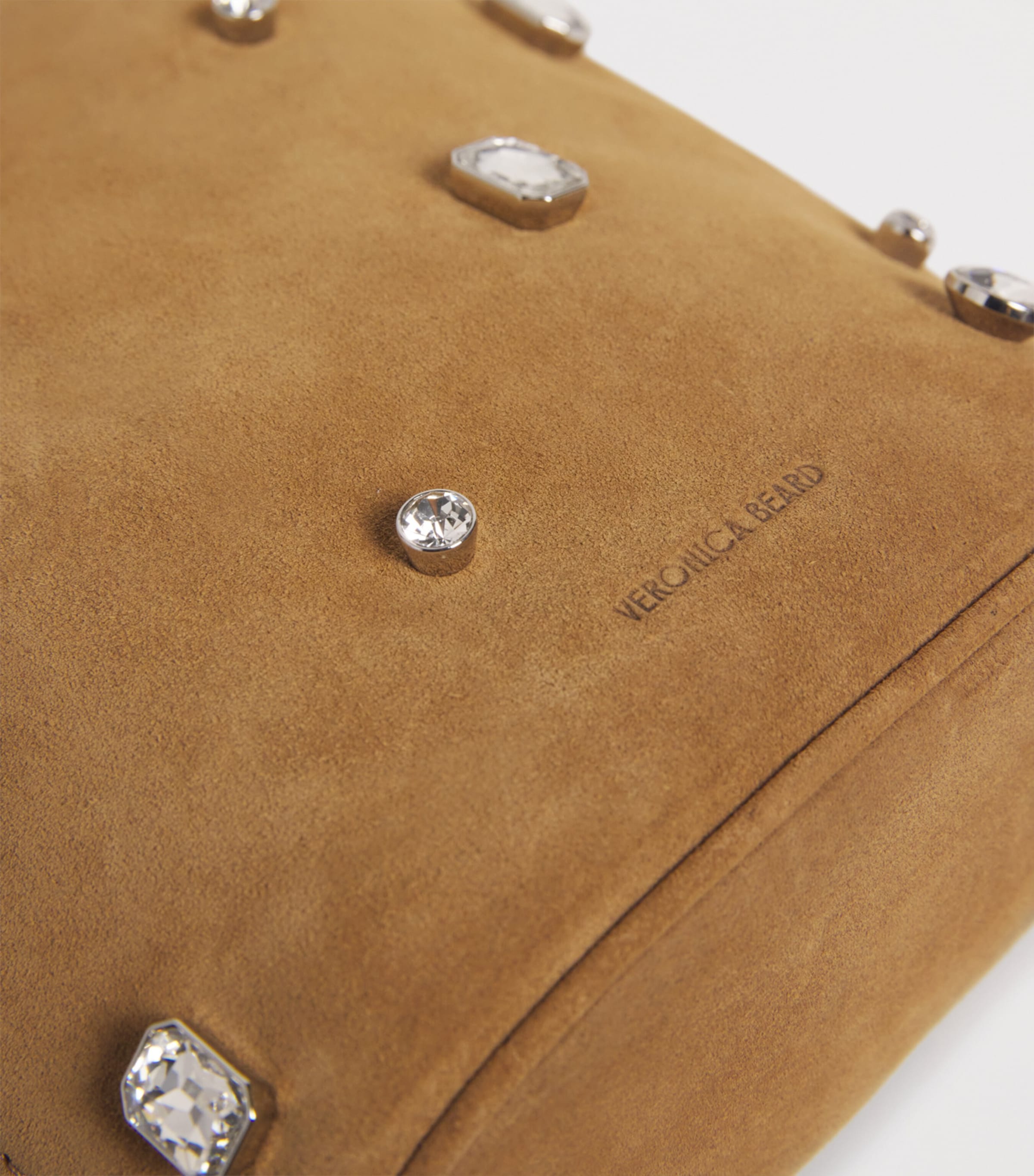 Suede Embellished Loop Shoulder Bag Y0090 ACORN Image 6