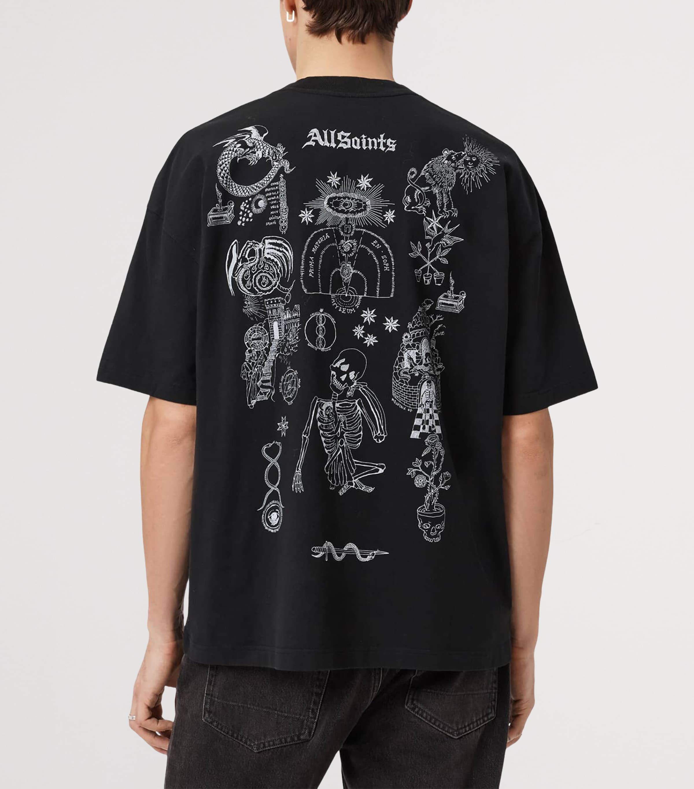 AllSaints Mens Organic Cotton Terra T-Shirt Jet Black Image 4