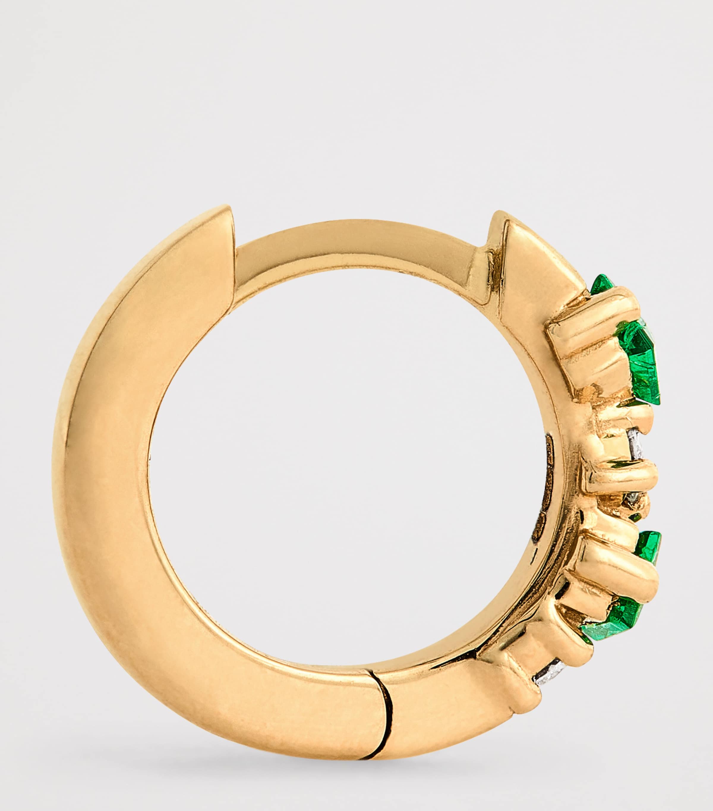 Suzanne Kalan Yellow Gold, Emerald and Diamond Princess Huggie Earrings Yg/emer Image 4
