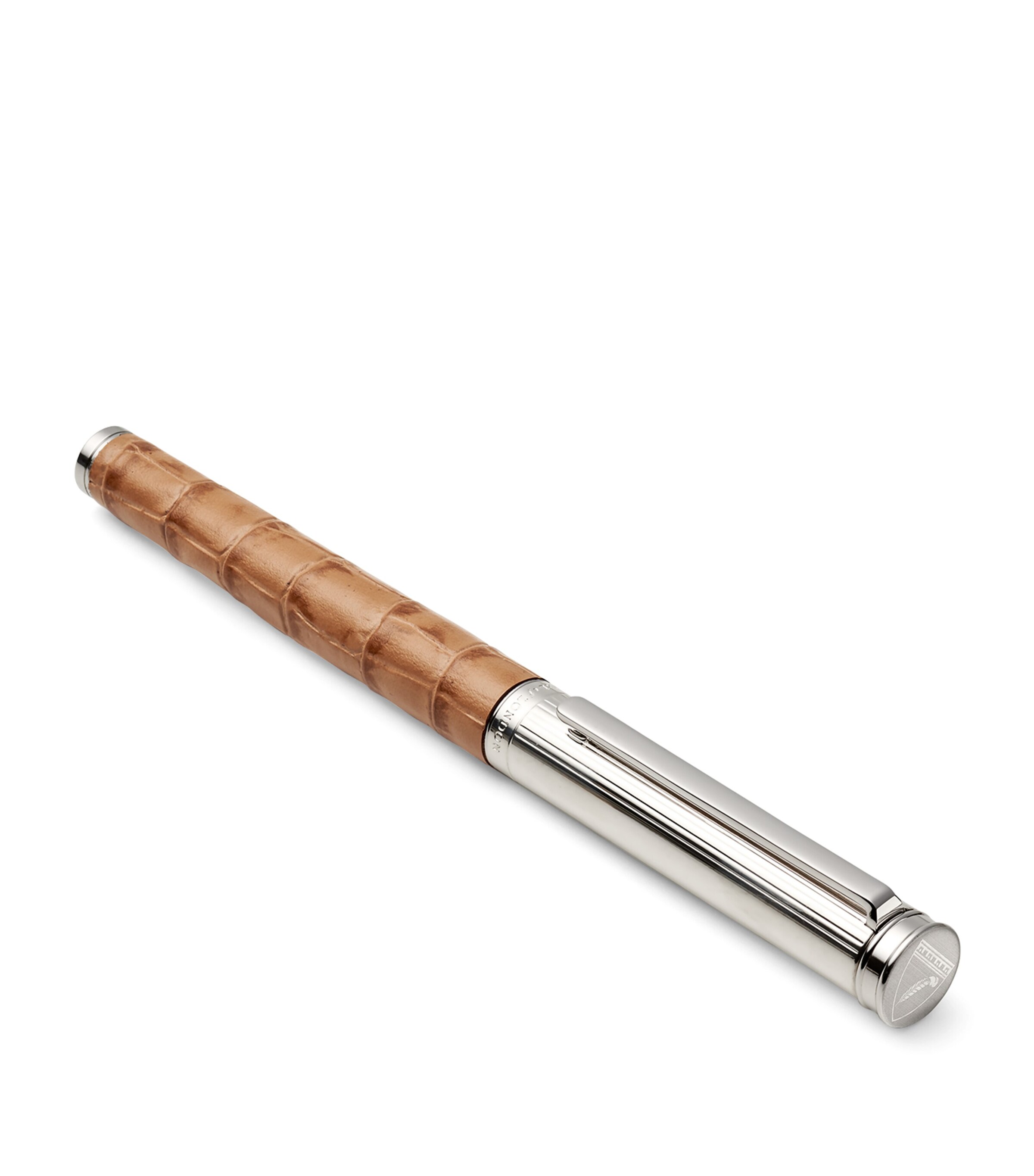 Aspinal Of London Leather Rollerball Pen Caramel Image 2