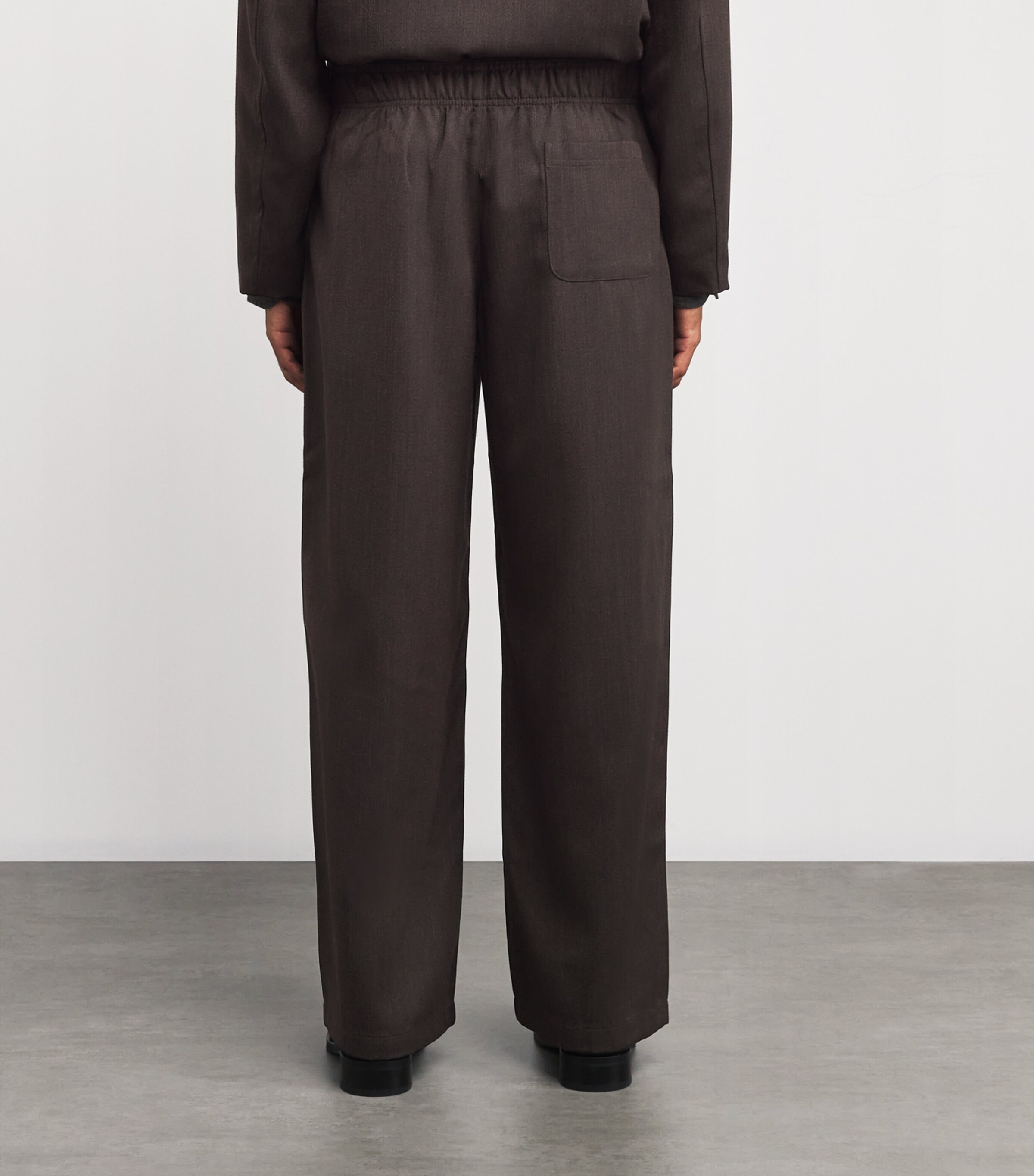 Wool Wide-Leg Leisure Trousers HAVANA BROWN CHAIN Image 4