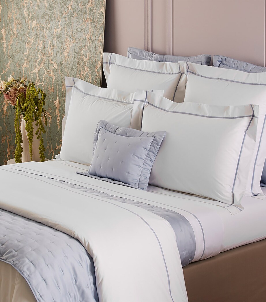 Yves Delorme Pima Cotton Athena King Oxford Pillowcase (50cm x 90cm) Celeste Image 4