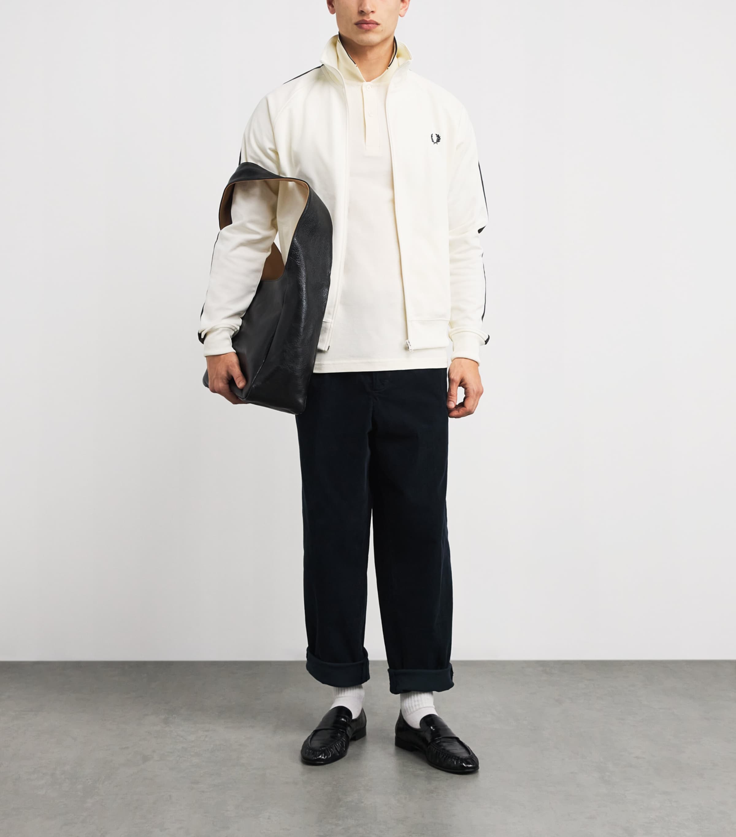 Contrast Tape Track Jacket 42A ECRU/BURNTOBACCO Image 2