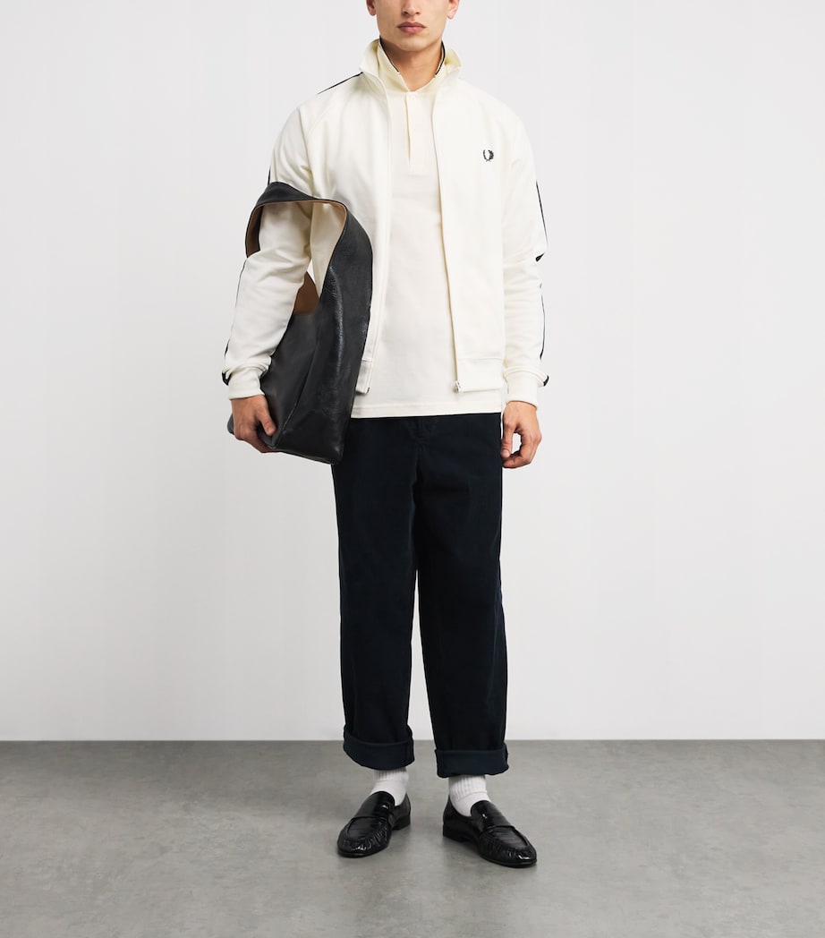 Contrast Tape Track Jacket 42A ECRU/BURNTOBACCO Image 2