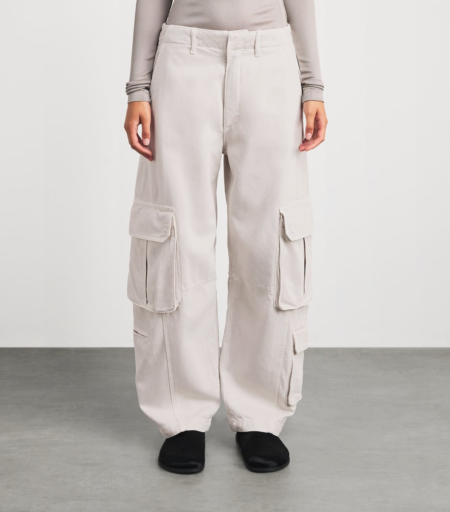 AGOLDE Womens Ambika Cargo Trousers Boen Bone Image 4