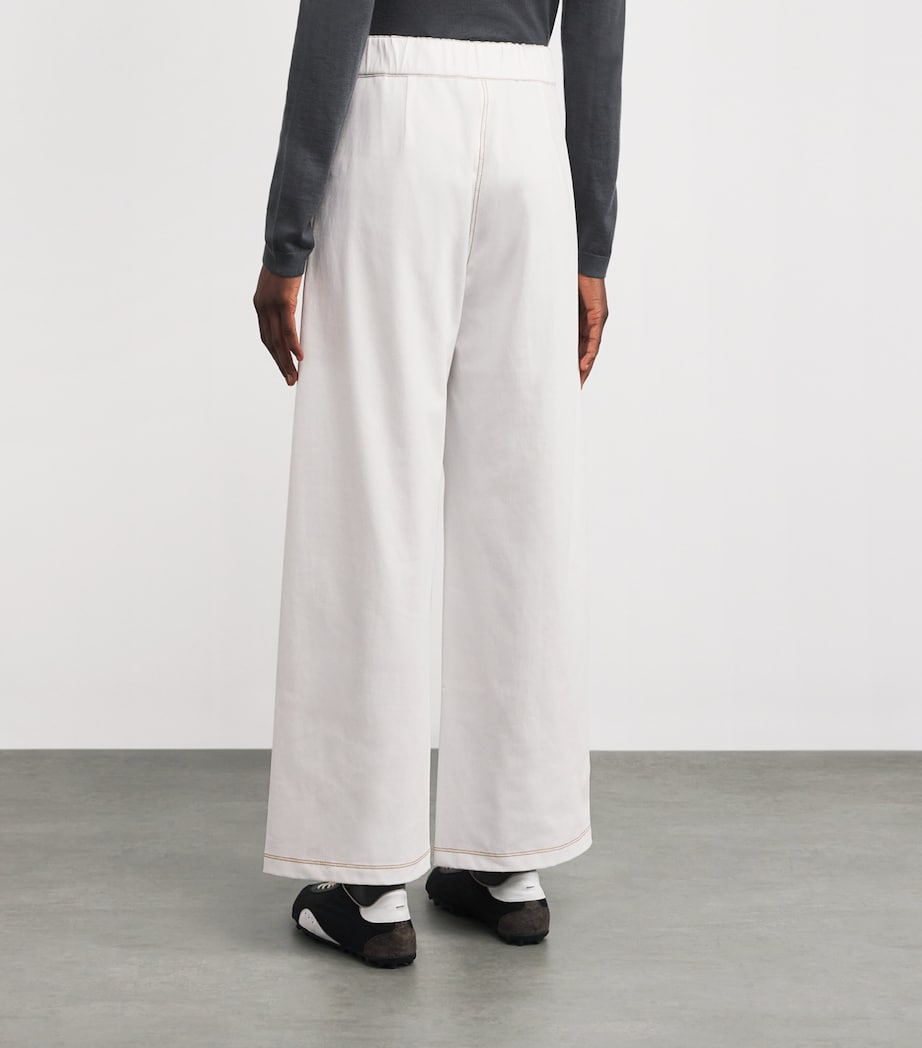 Wide-Leg Cropped Trousers 004 WHITE Image 4