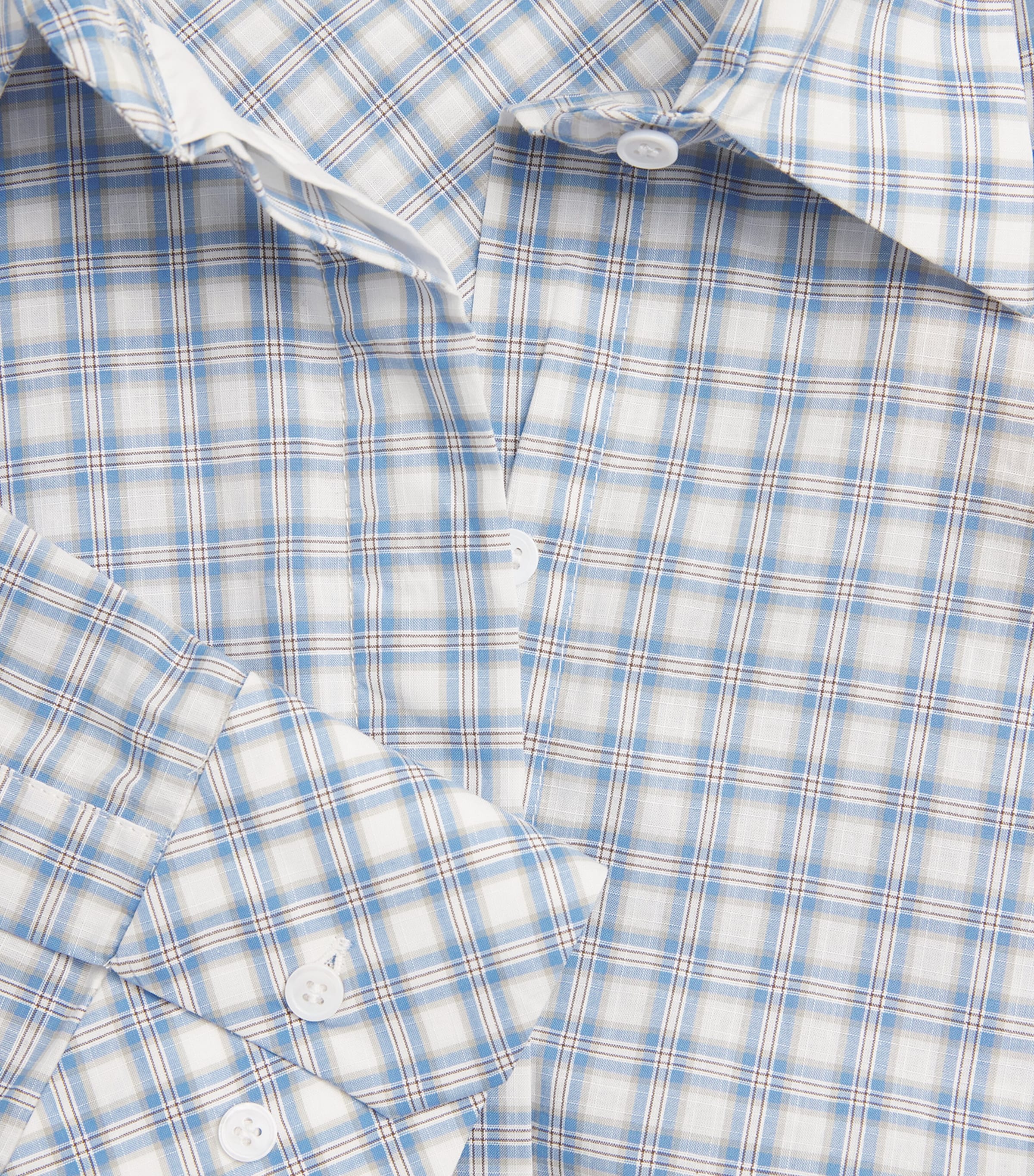 Sandro Paris Womens Cotton Check Shirt Blu / White Image 6
