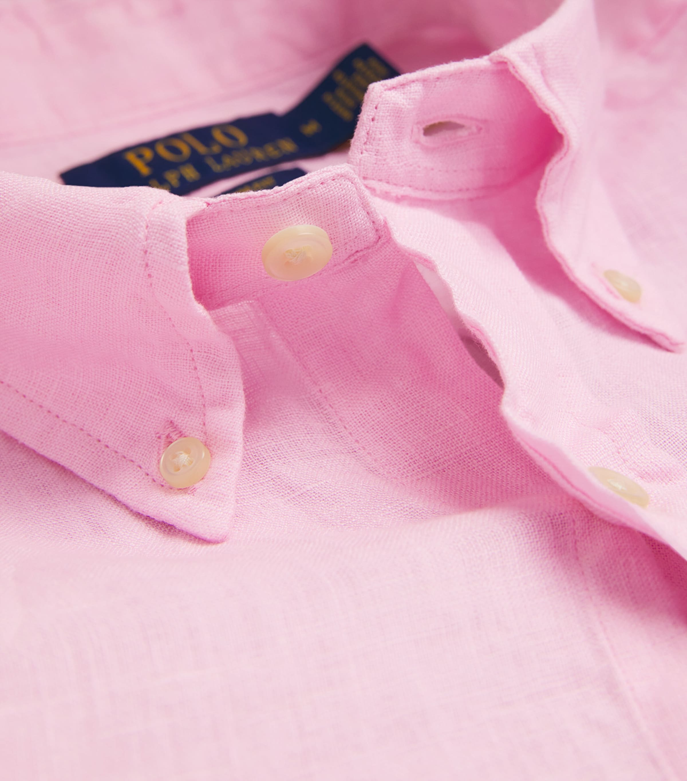 Polo Ralph Lauren Pink Linen Custom Fit Shirt | Harrods US