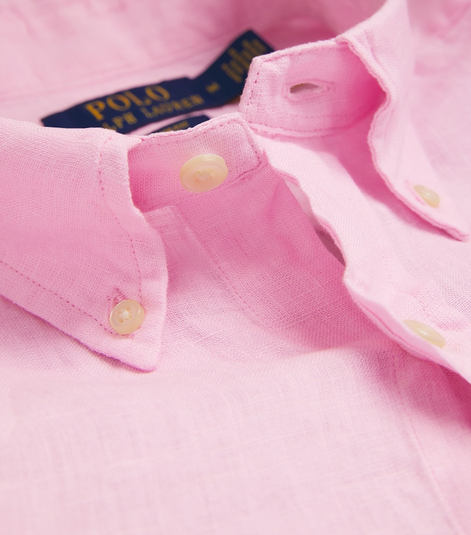 Polo Ralph Lauren Mens Linen Custom Fit Shirt Carmel Pink Image 6