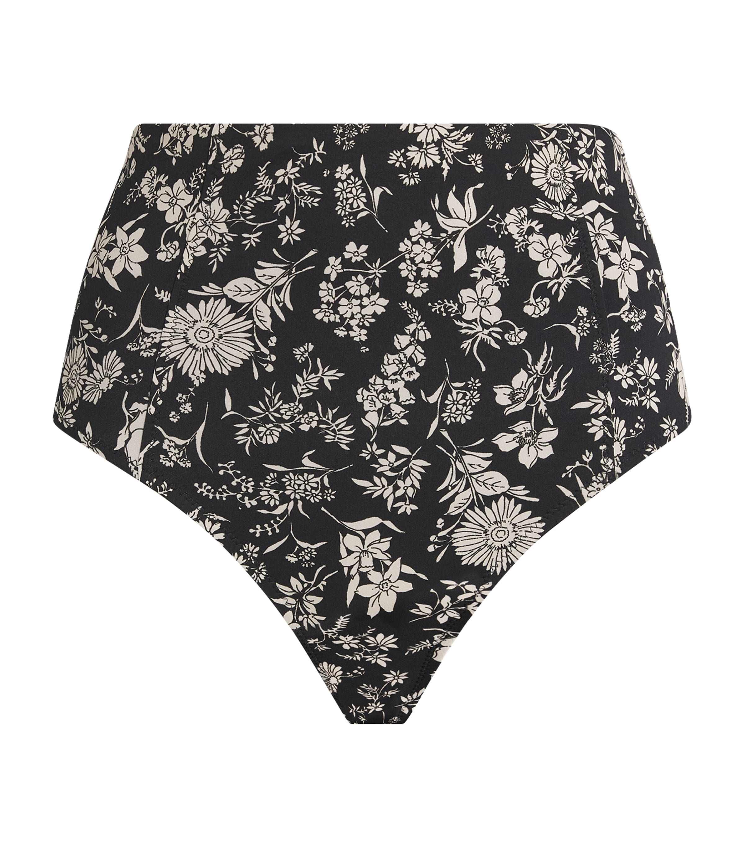 Ulla Johnson Zahara High Waisted Bikini Bottoms Midnight Bloom In Black