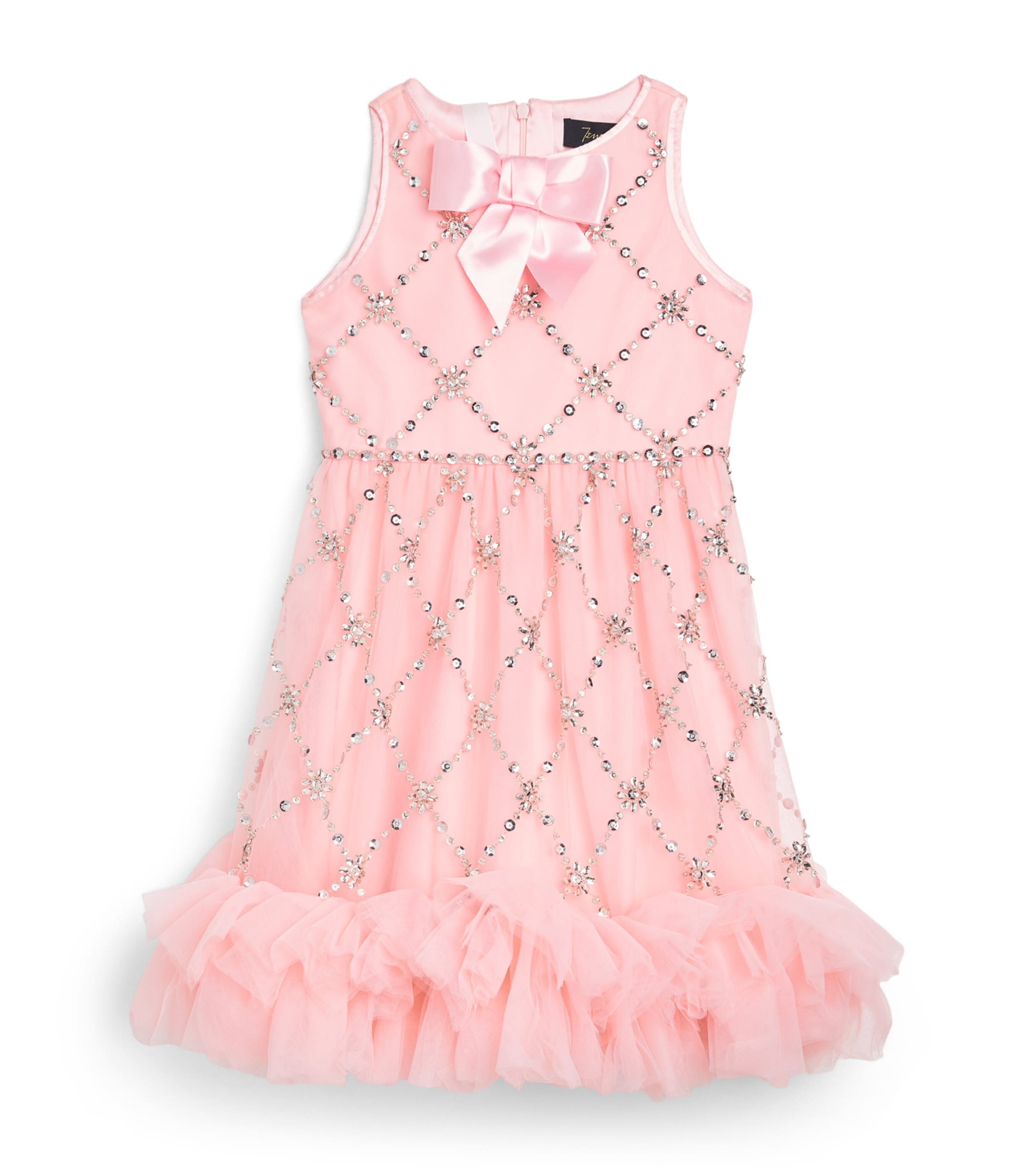 Shop Jenny Packham Tulle Rhinestone-detail Sweetness Dress In Pink