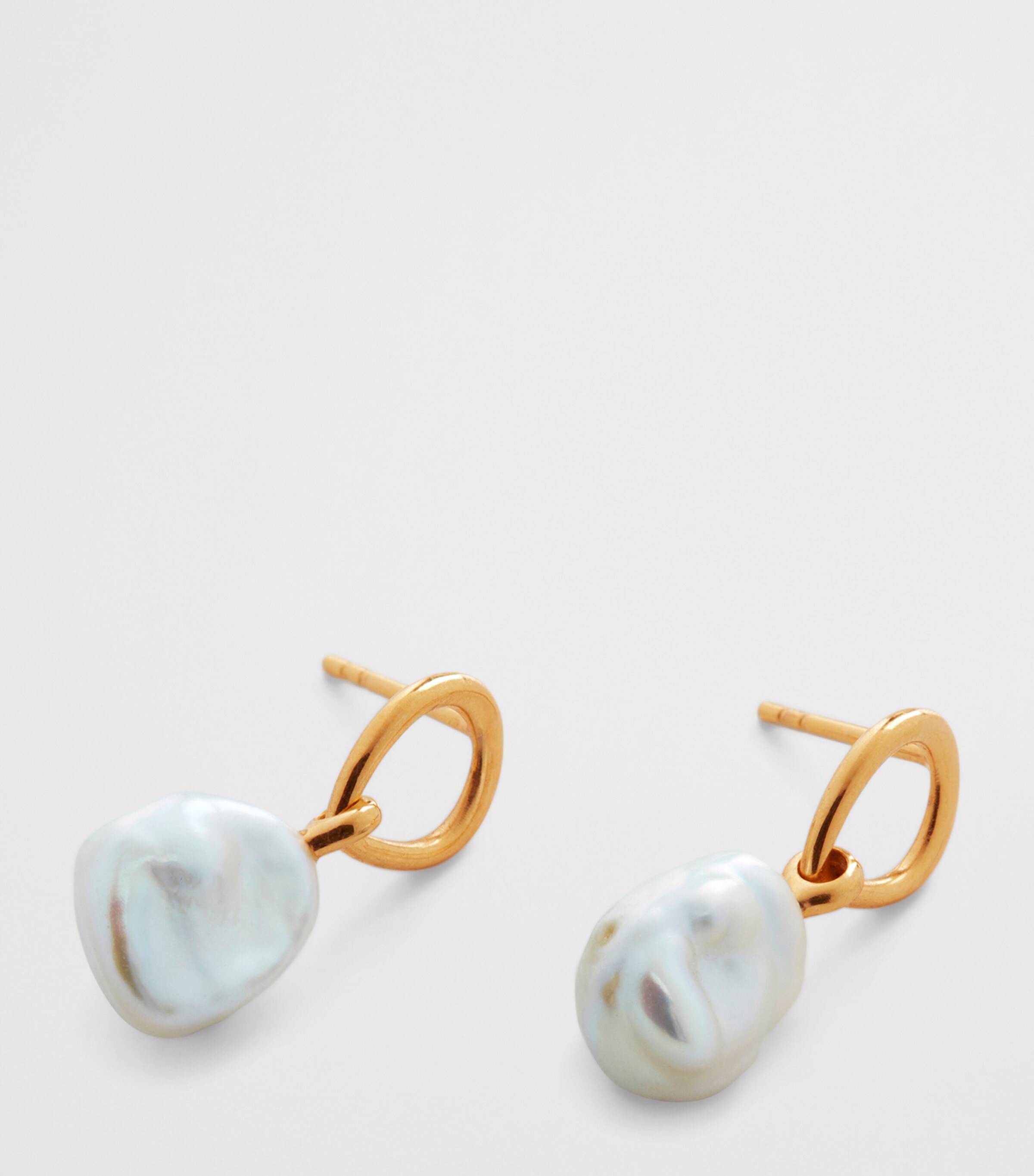Monica Vinader Gold Vermeil and Keshi Pearl Nura Drop Earrings Gold Vermeil Image 2