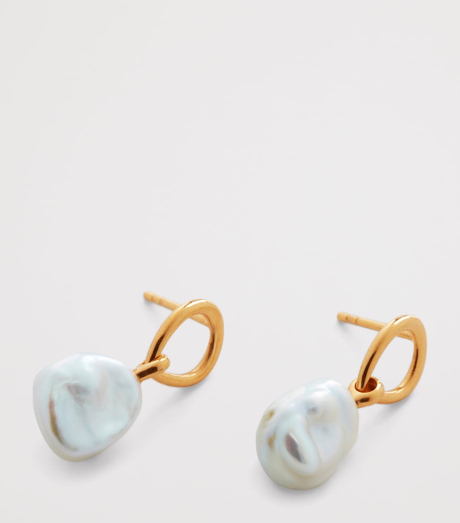 Gold Vermeil and Keshi Pearl Nura Drop Earrings 18K GOLD VERMEIL Image 2