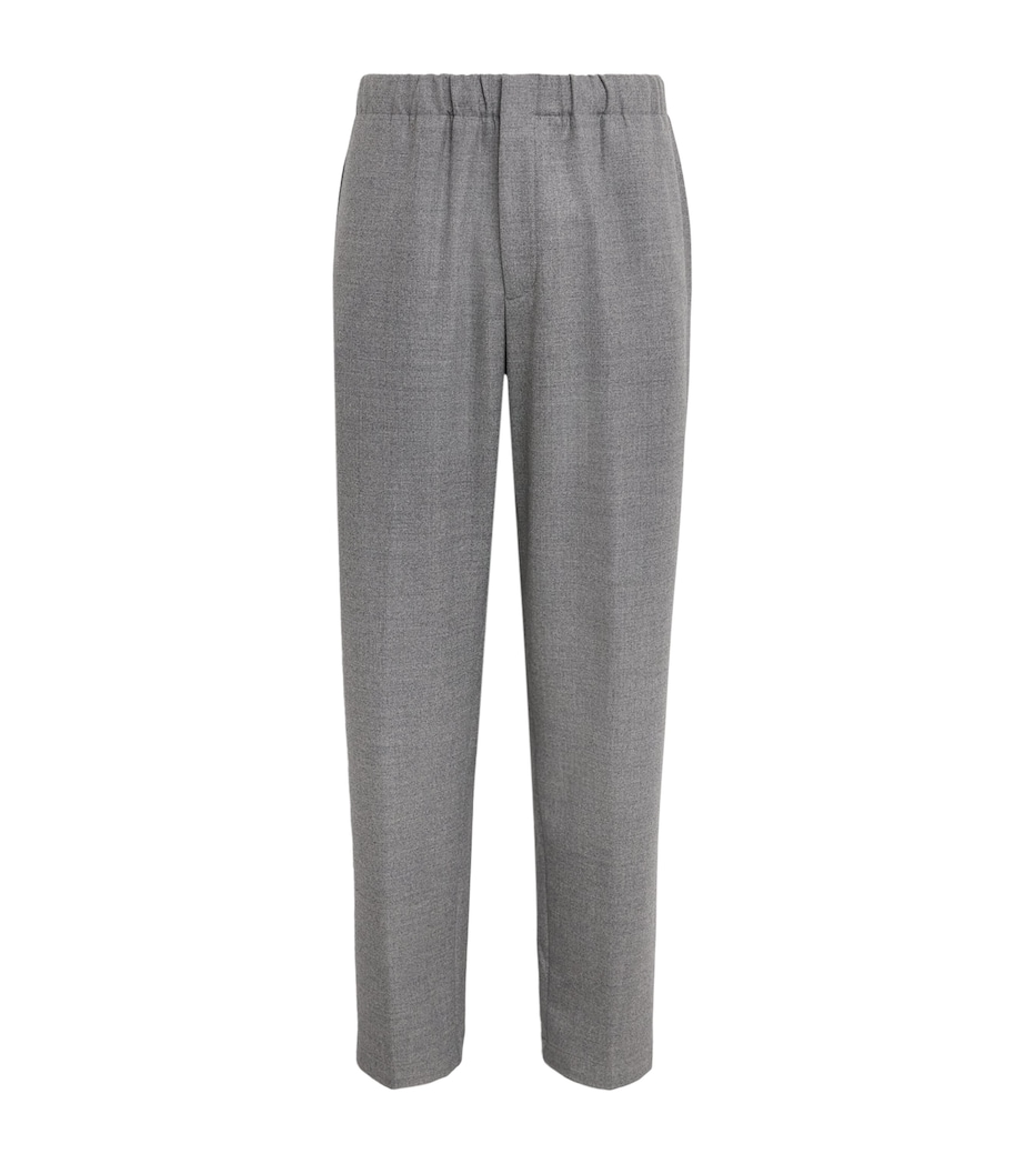 Lardini Mens Stretch-Virgin Wool Trousers Grey Image 1