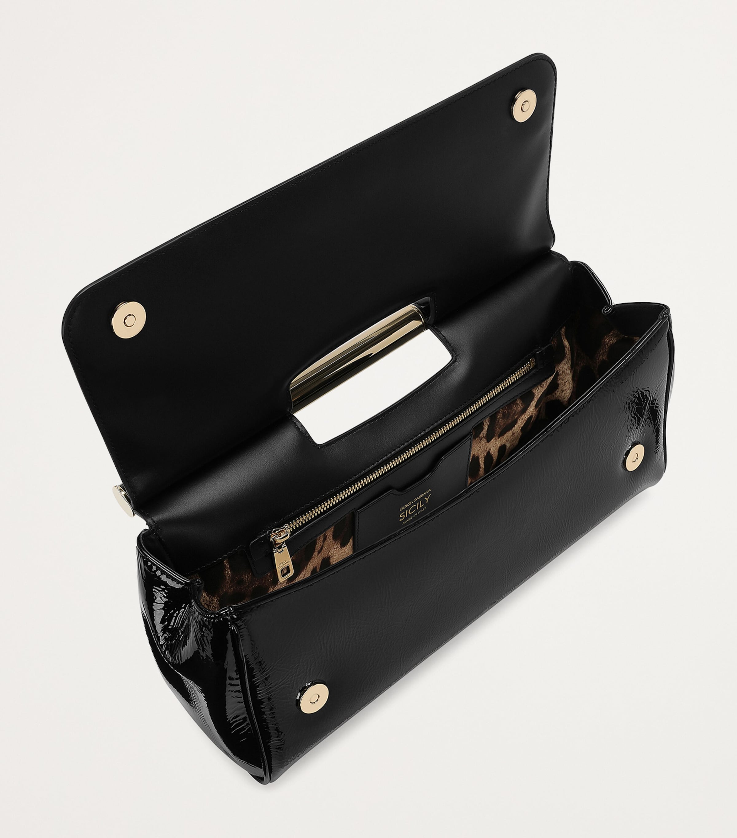 Leather Sicily Clutch Bag 80999-BLACK Image 5