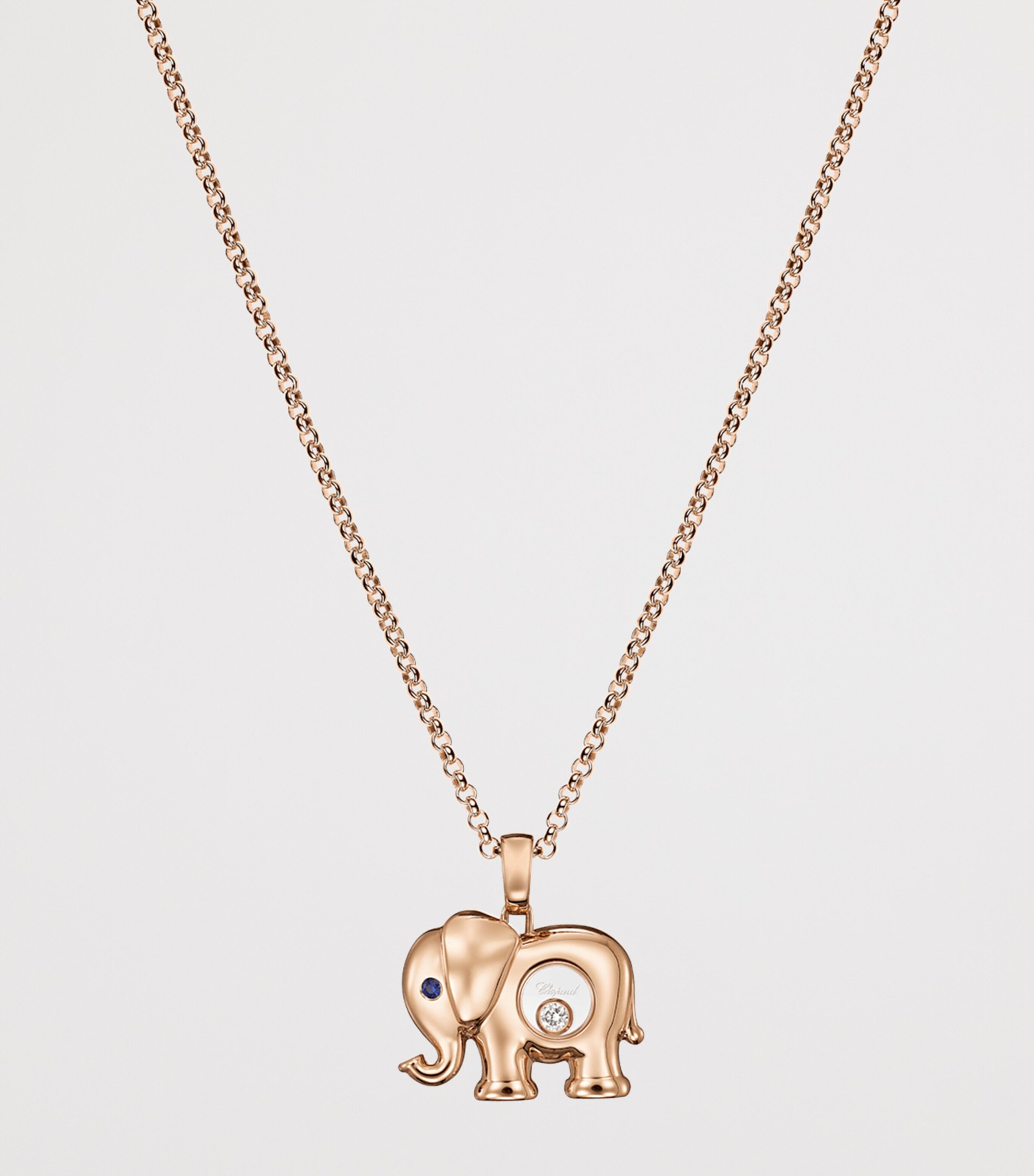 Rose Gold and Diamond Happy Diamonds Elephant Necklace 18K ROSE GOLD Image 2