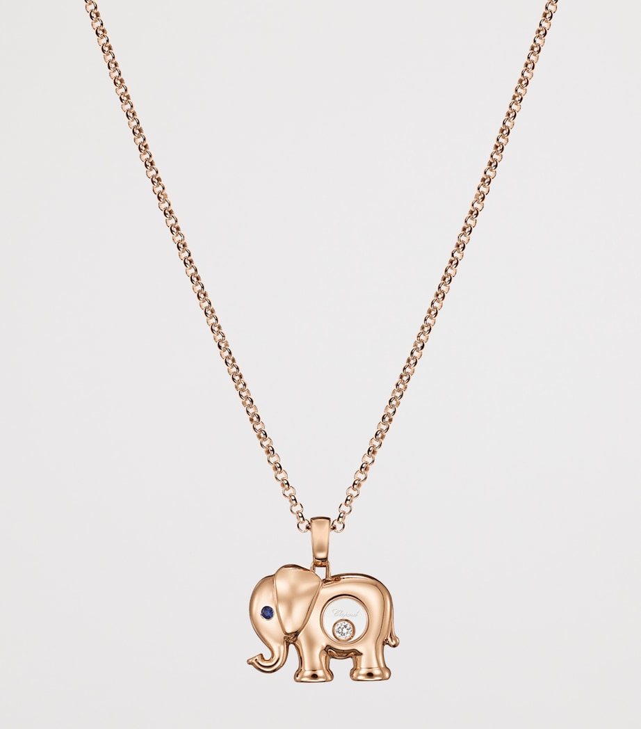 Rose Gold and Diamond Happy Diamonds Elephant Necklace 18K ROSE GOLD Image 2