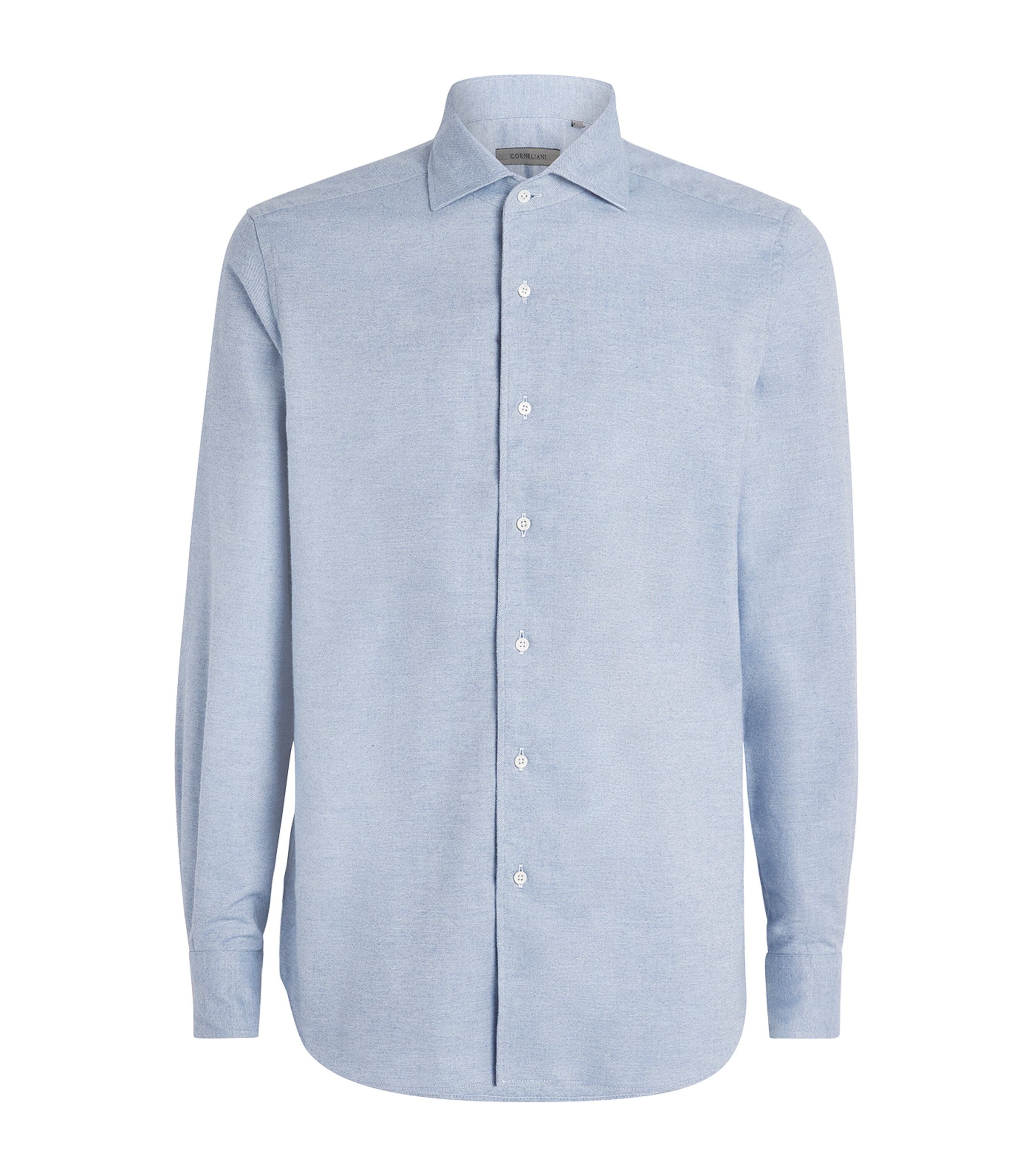 Corneliani Mens Cotton-Cashmere Shirt Drk Ceruole Ble Image 1