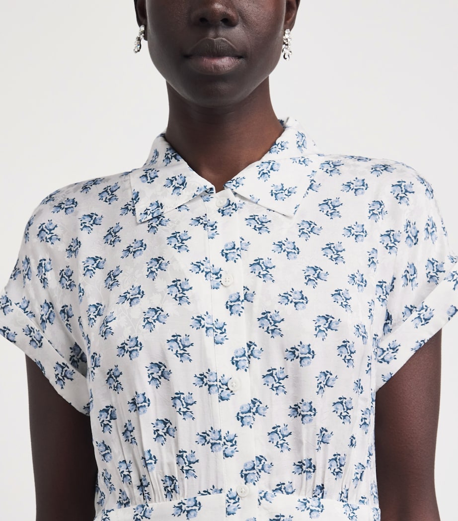 Maje Womens Floral Mini Dress Blue Small Flowers Image 3