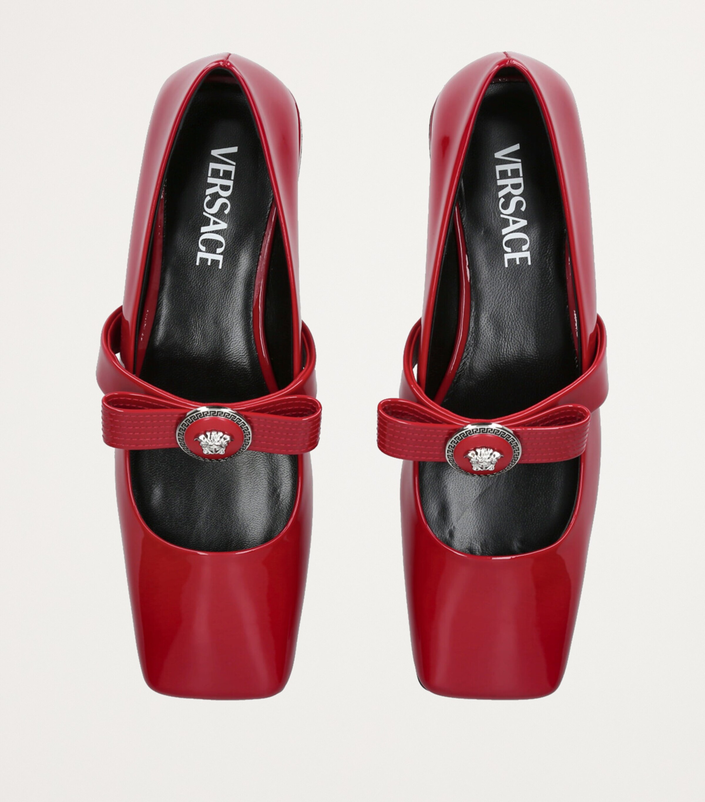 Versace Leather Mary Janes Red Image 4