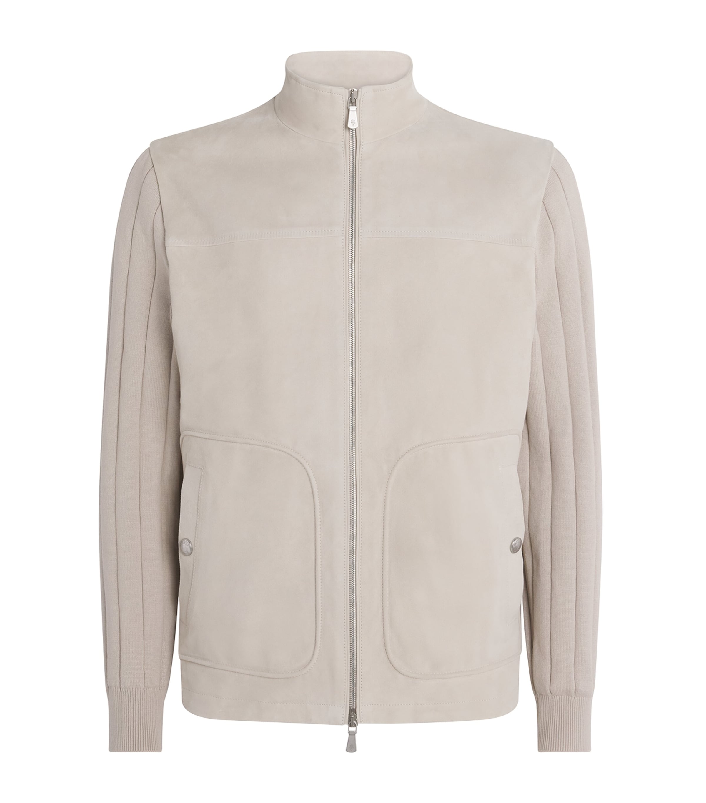 Eleventy Mens Suede Bomber Jacket Sabbia E Sabbia Image 1