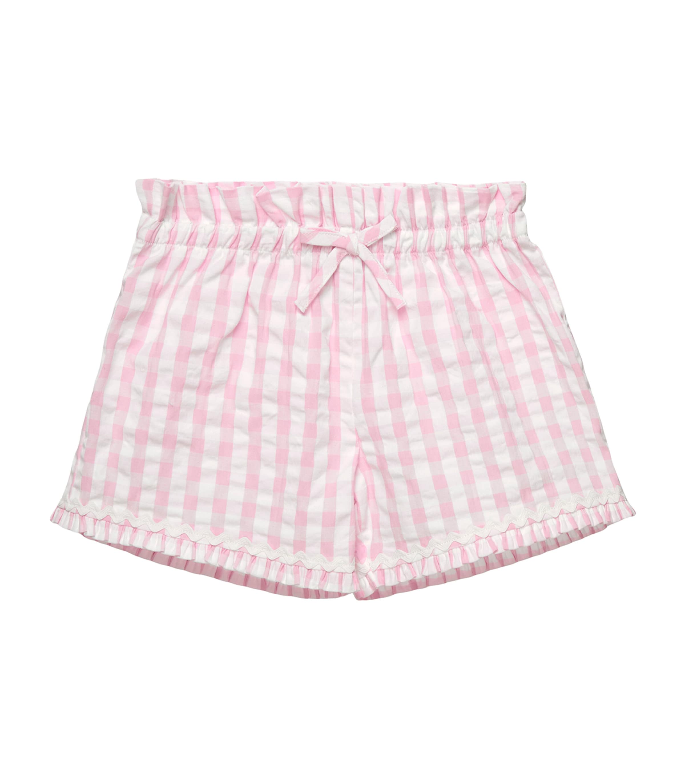 Trotters Cotton Gingham Shorts (6-11 Years) Pink Gingham Image 1