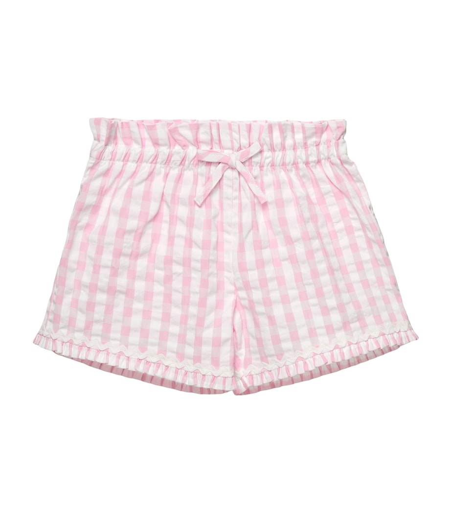 Trotters Cotton Gingham Shorts (6-11 Years) Pink Gingham Image 1