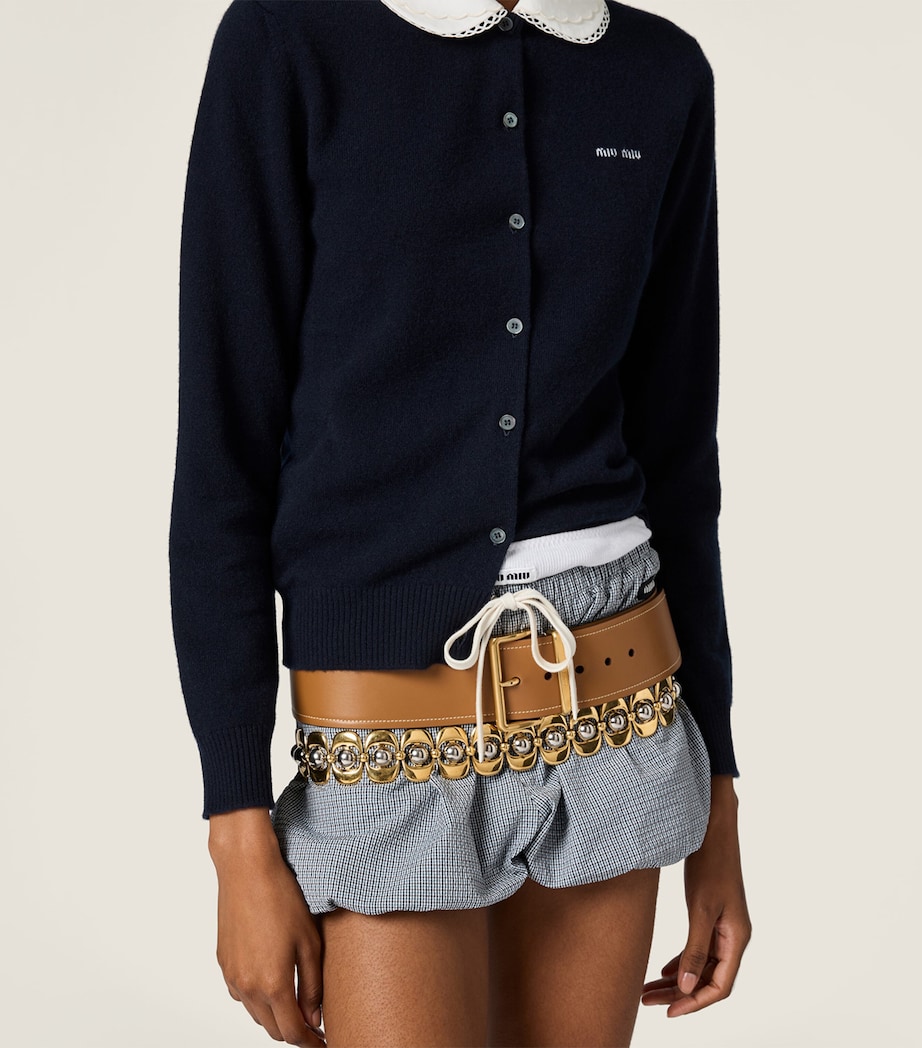 Miu Miu Womens Cashmere Logo Cardigan Image 5