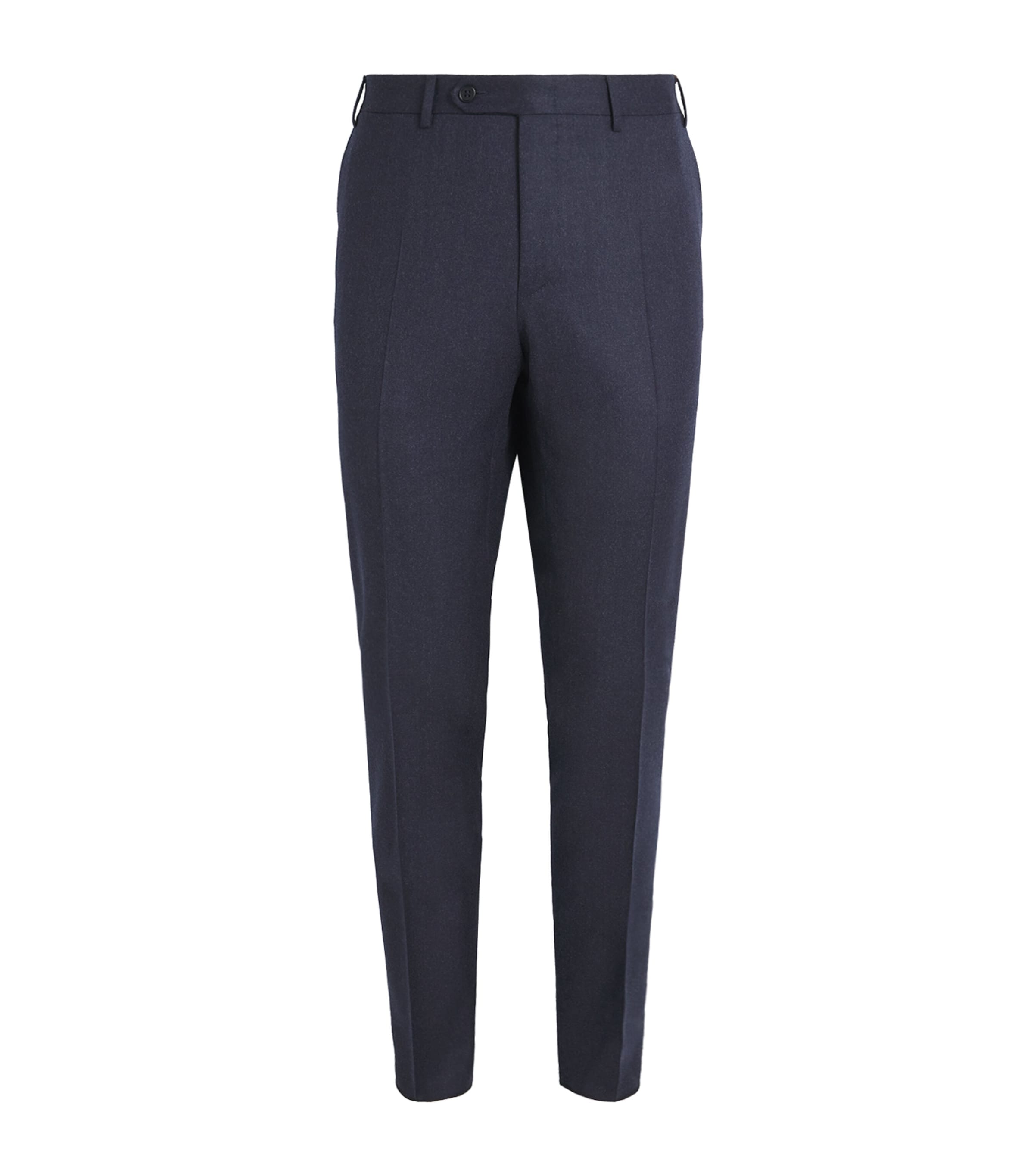 Canali Wool Tailored Trousers In Blue
