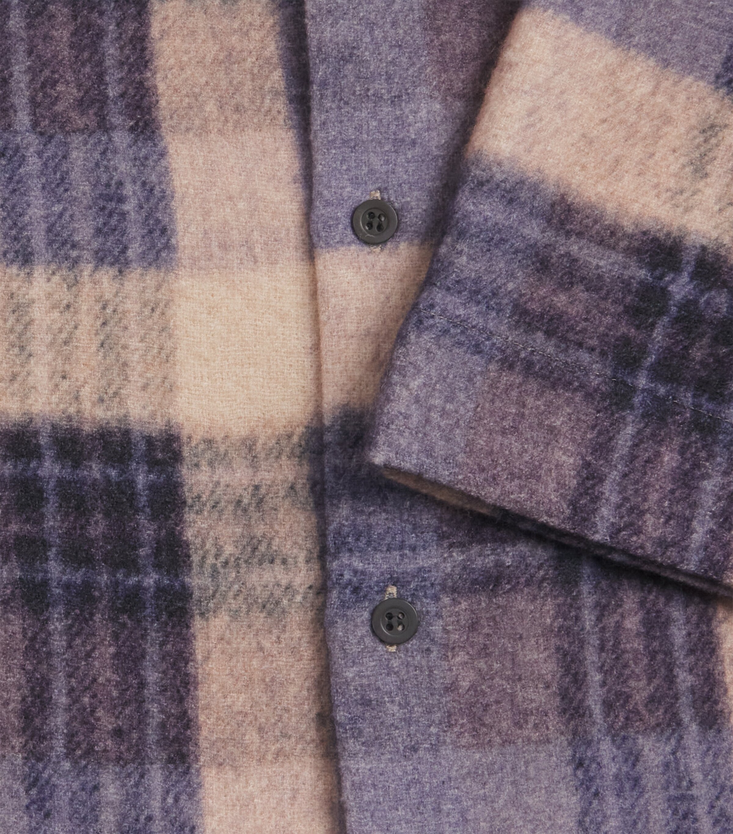 Wool Check Short-Sleeve Shirt LILAC Image 5