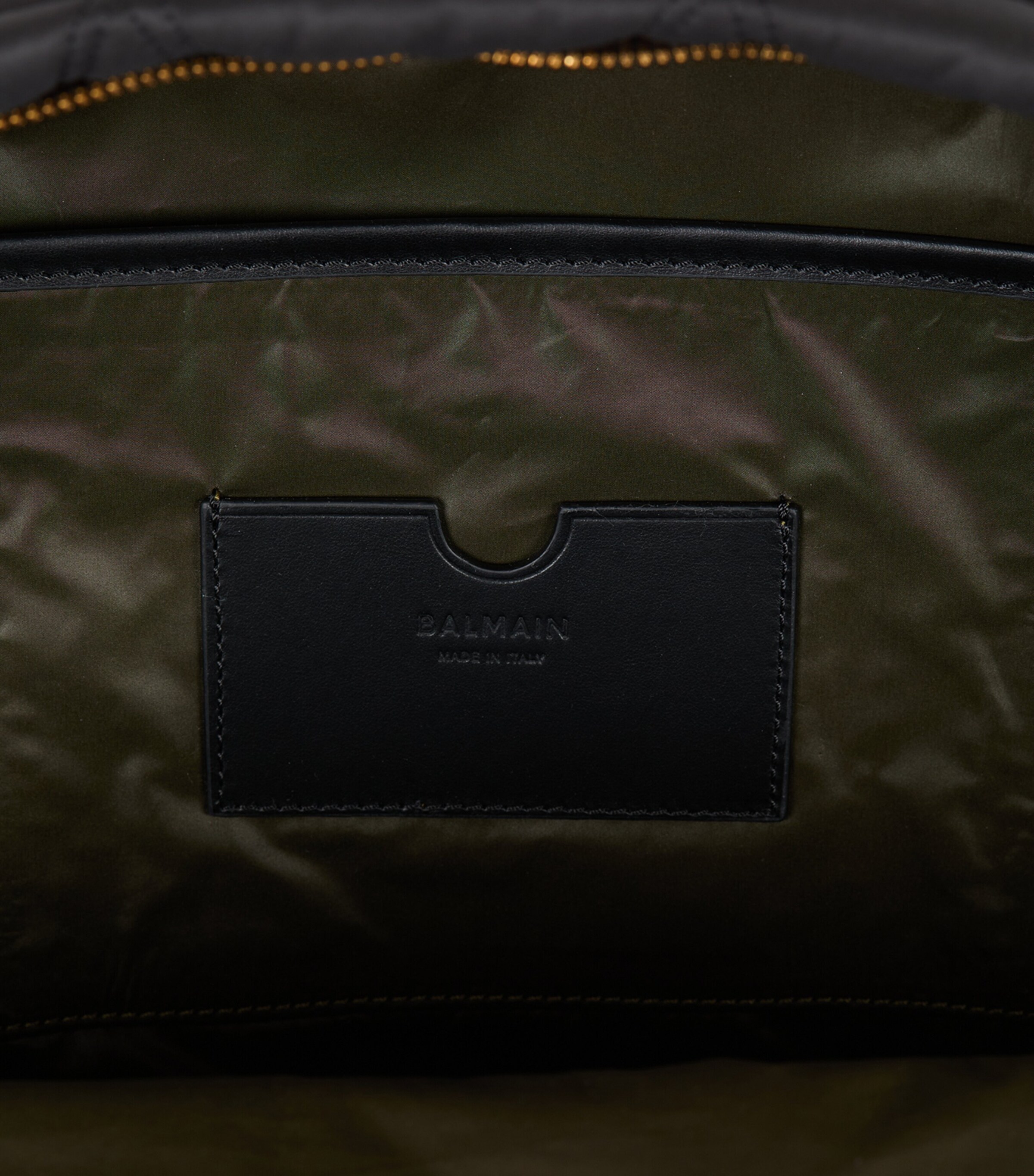 Balmain Quilted Diamond Motif Backpack Eaf Noir/kaki Image 4