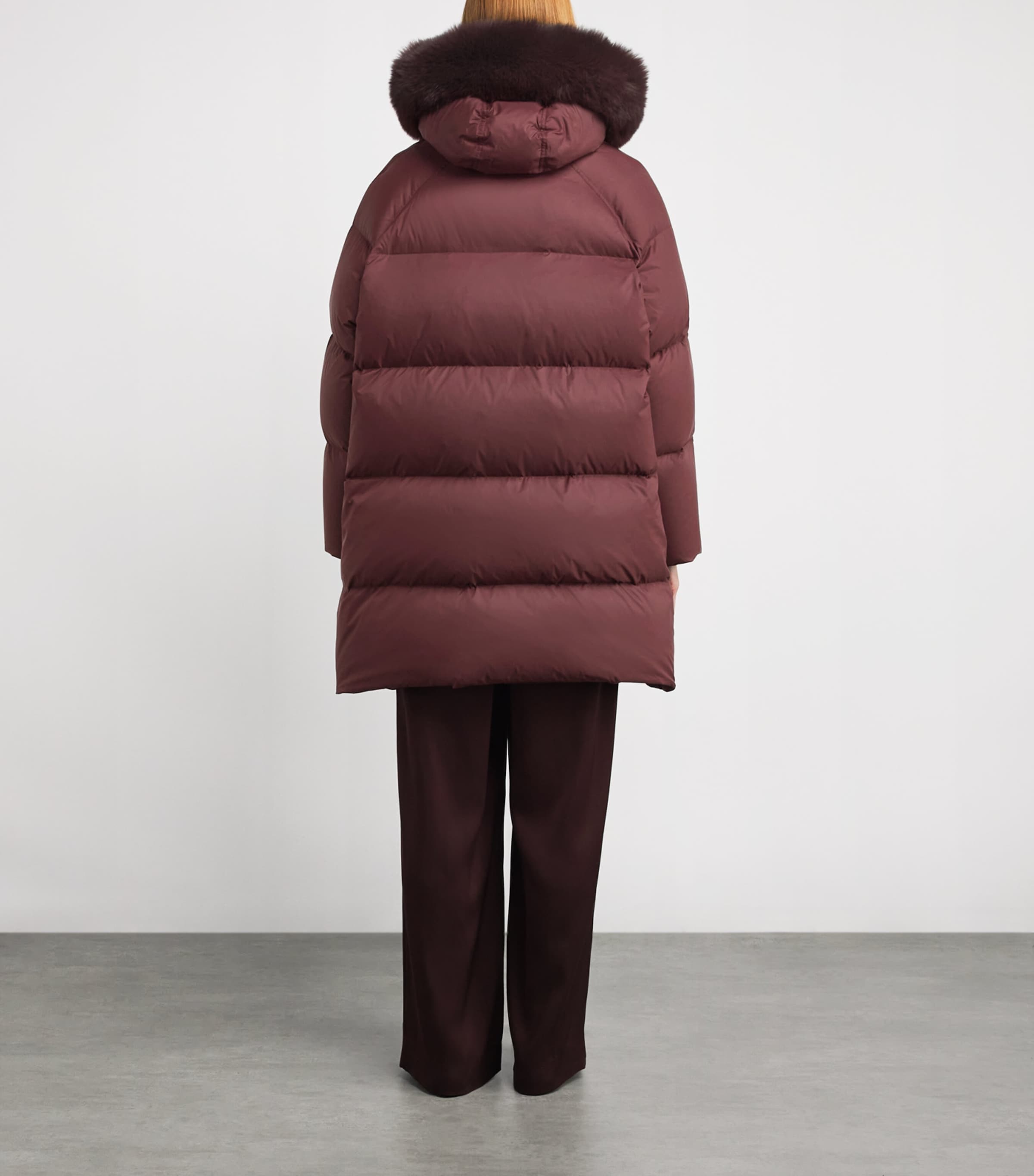 Down Fox Fur-Trim Puffer Jacket A6080 Image 3