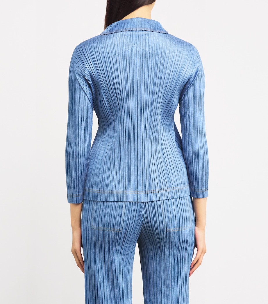 Pleated Cotton Denim Shirt 70 Image 4