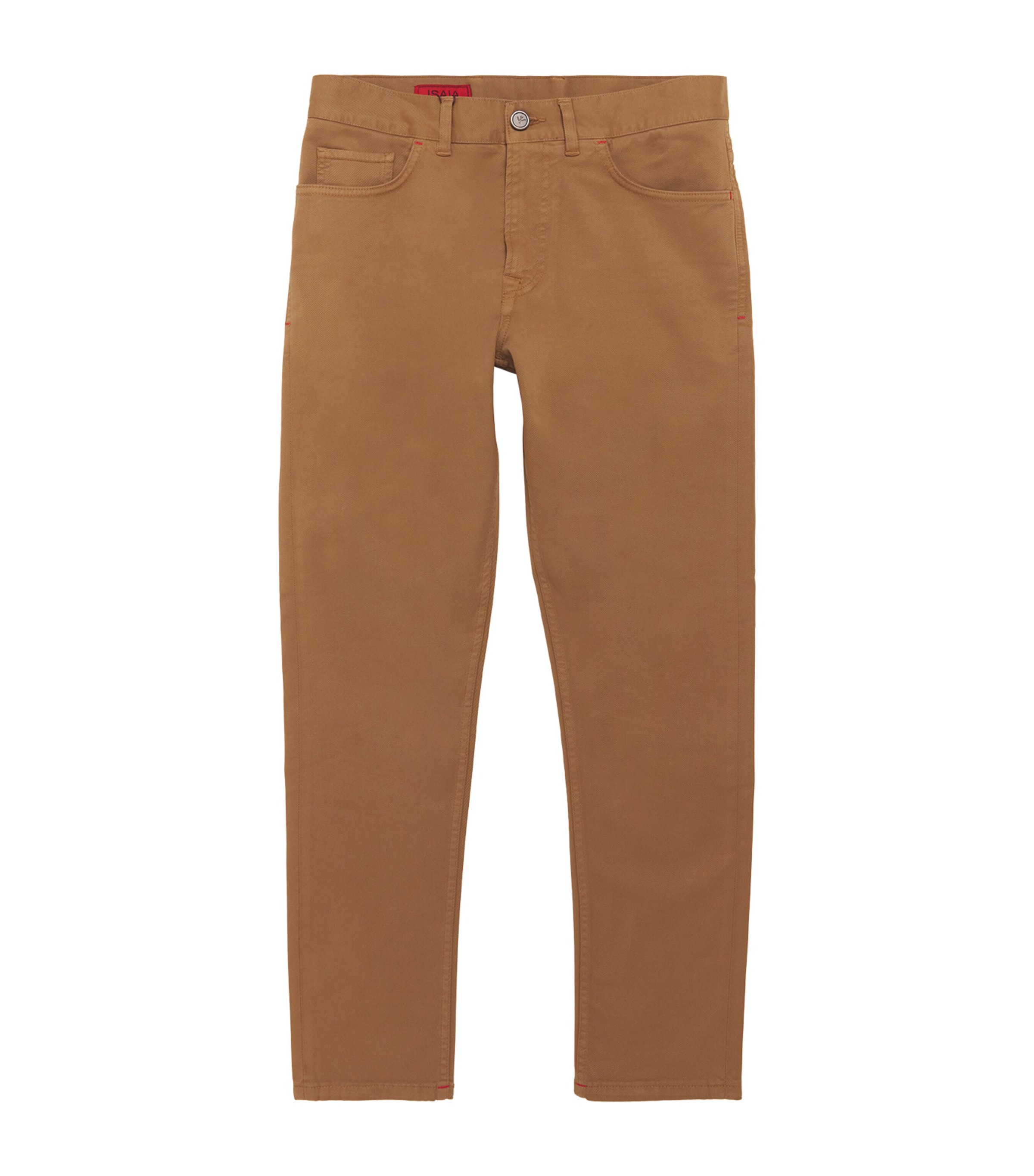 Isaia Stretch-cotton Slim Chinos In Beige