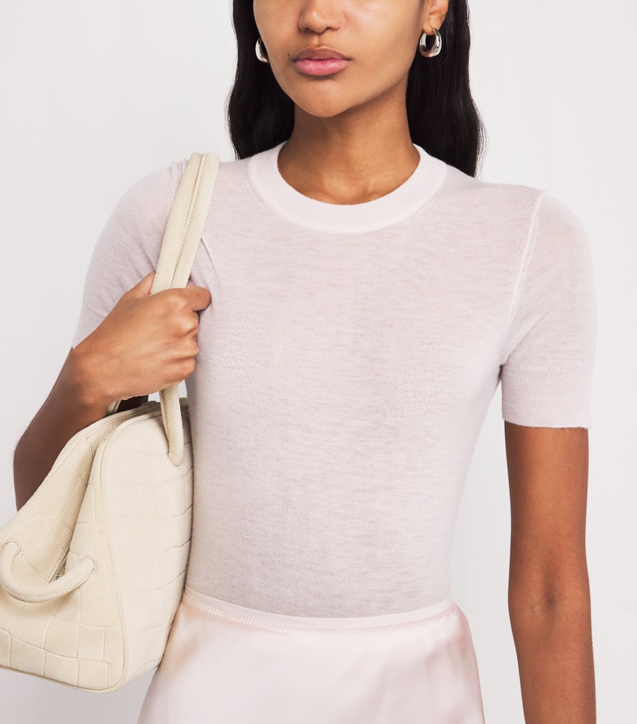 Cashmere Short-Sleeve Top ROSE Image 6