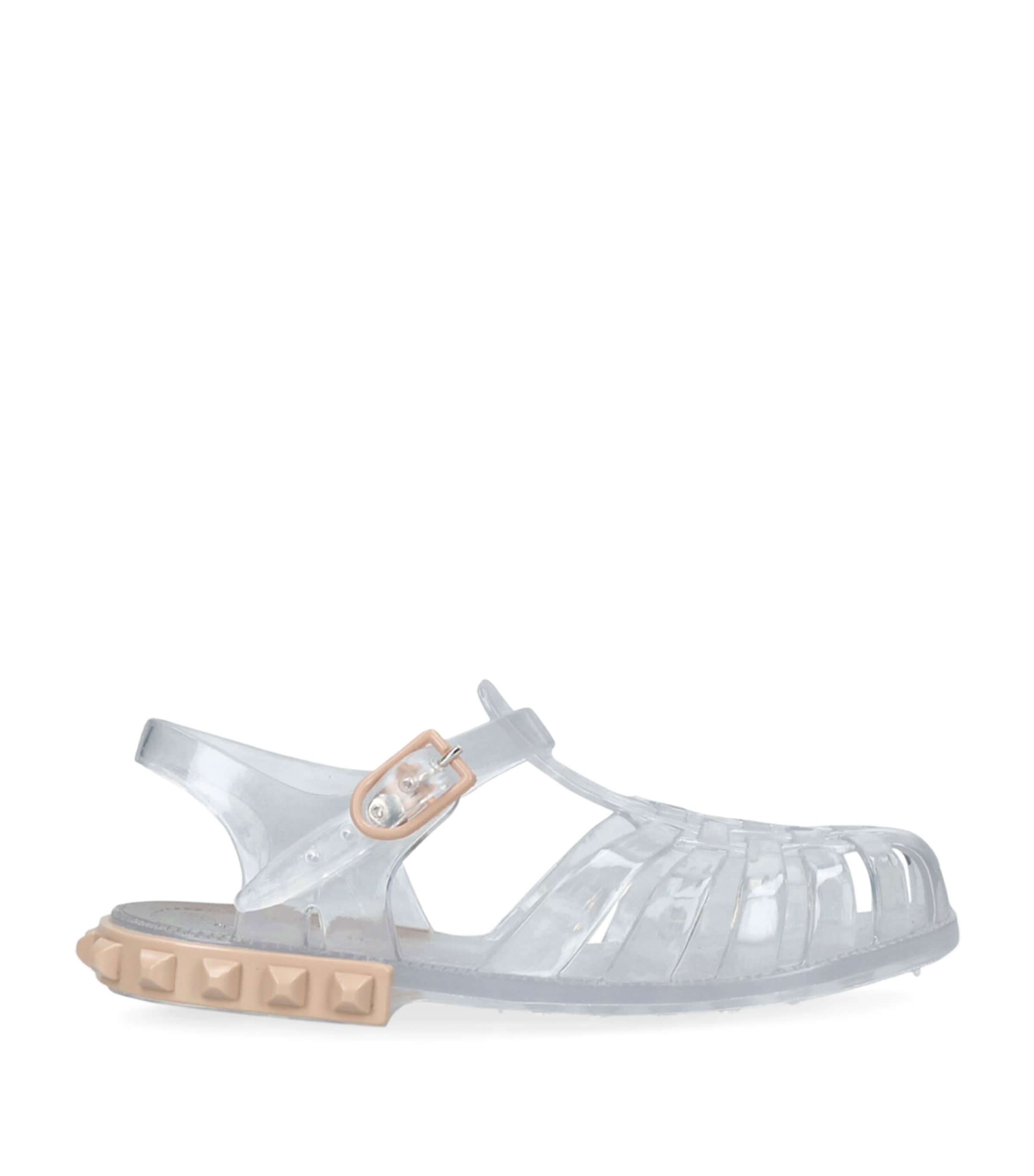 Shop Carmen Sol Jelly Tommy Slides In Grey