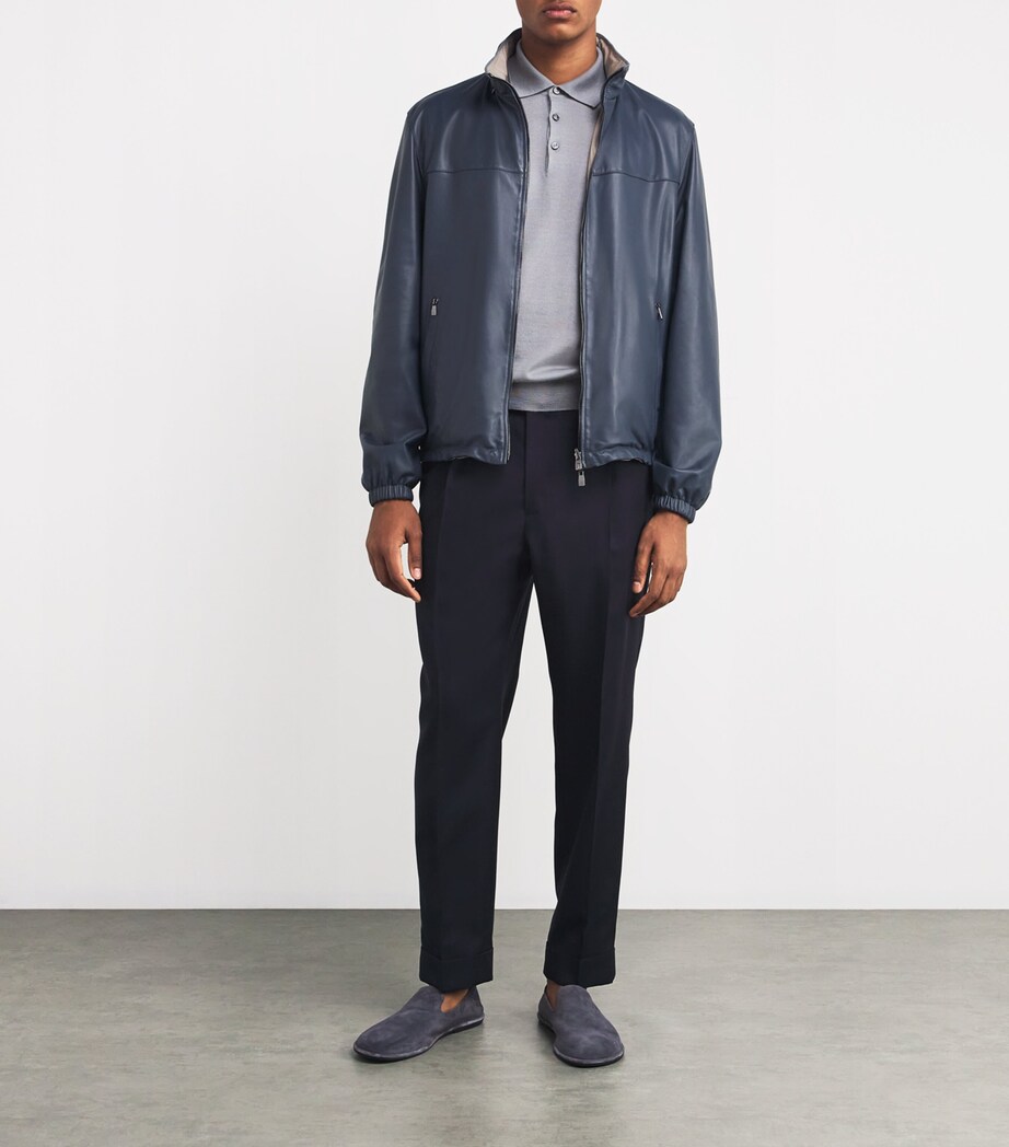 Lambskin Reversible Jacket 003 CHINA BLUE Image 2