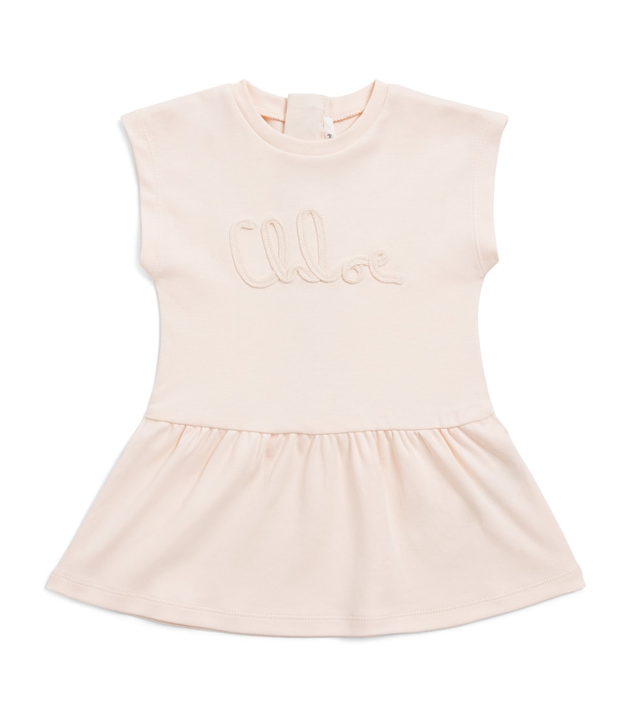 Chloé Kids Logo Dress (6-24 Months) Pink Image 1