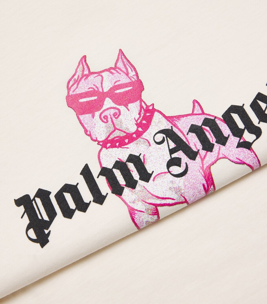 Palm Angels Kids Cotton Dog T-Shirt (4-12+ Years) White Image 4