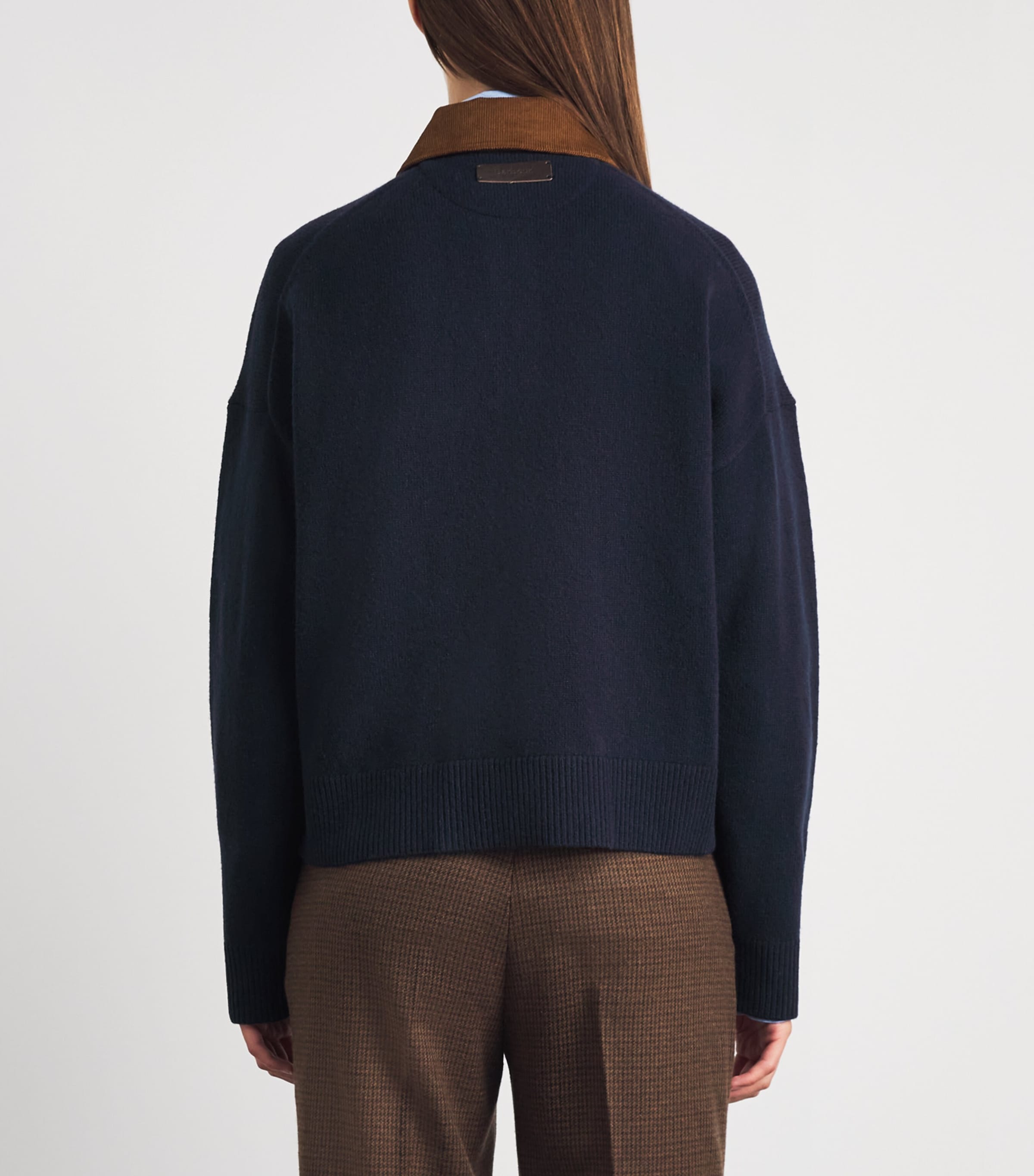Barbour Womens Merino Wool Ravenshill Polo Sweater Navy Image 5